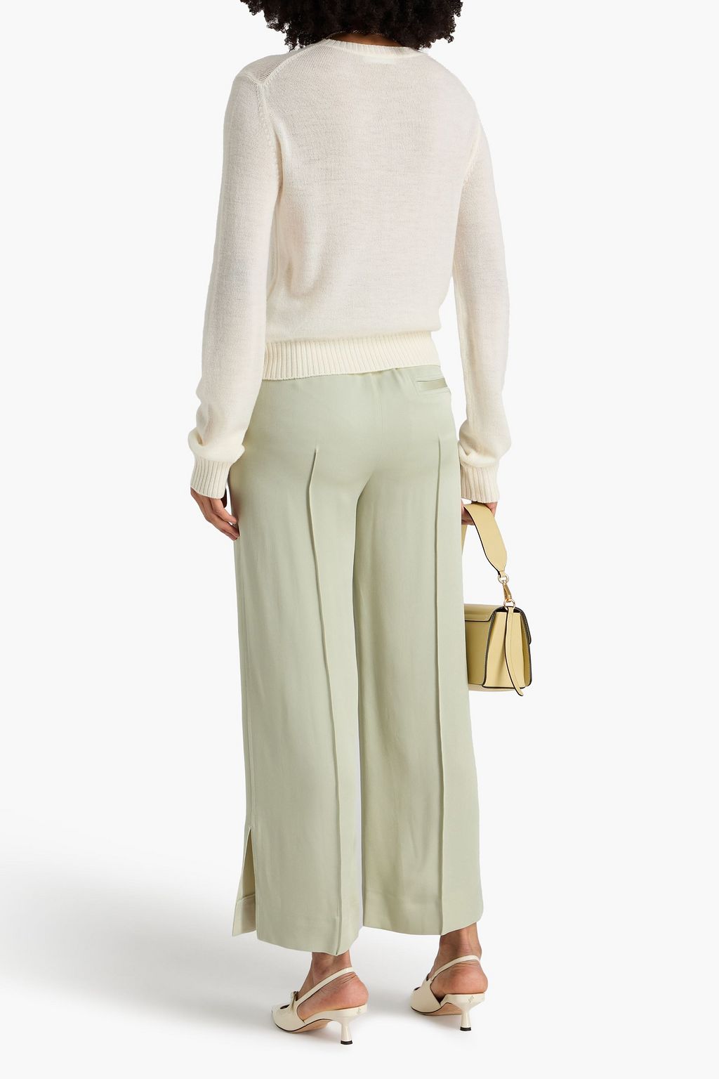 JIL SANDER Satin-crepe wide-leg pants