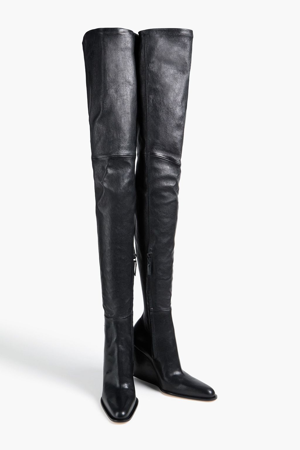 VICTORIA BECKHAM 스트레치 가죽 웨지 싸이하이 부츠