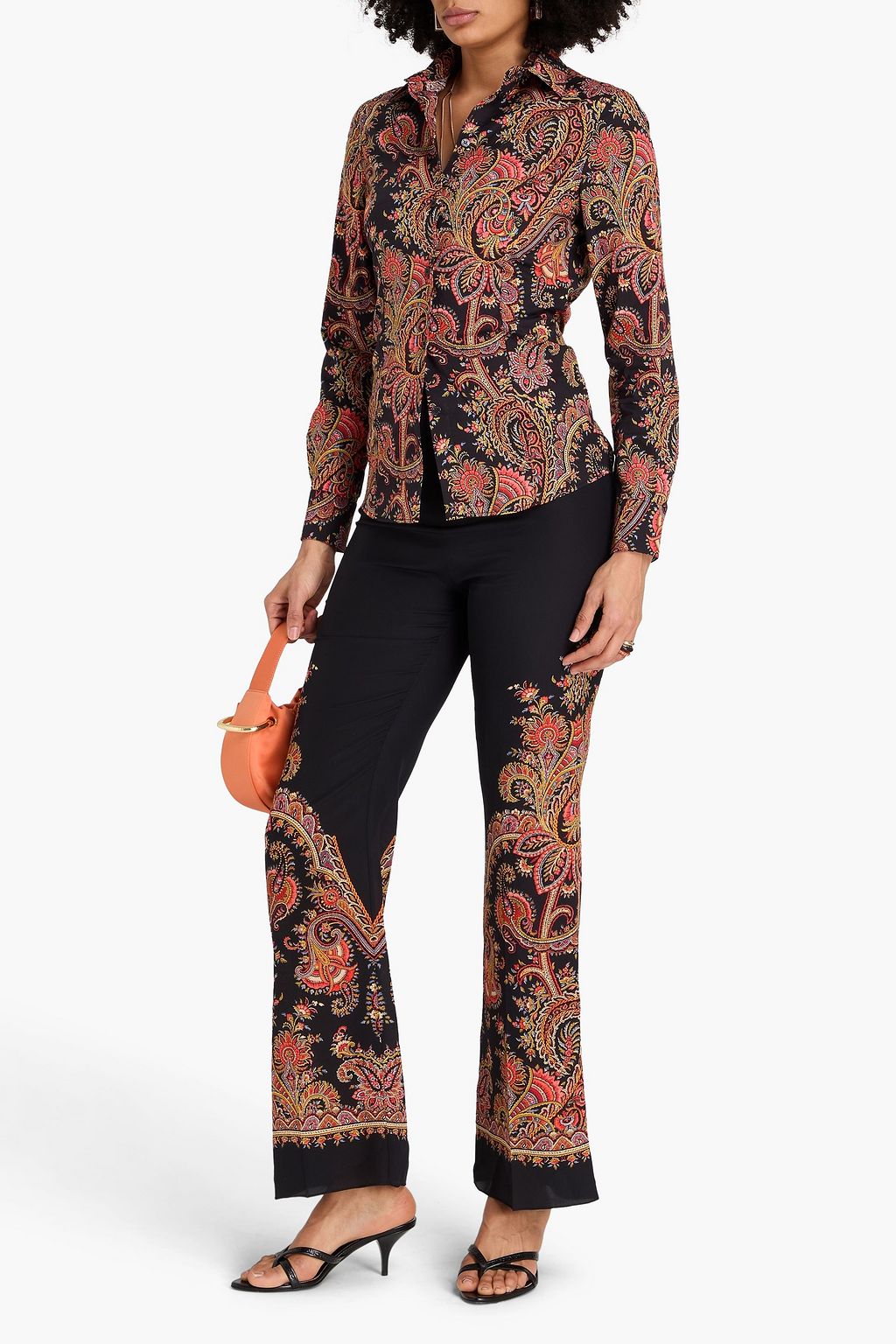 ETRO Paisley-print silk crepe de chine flared pants
