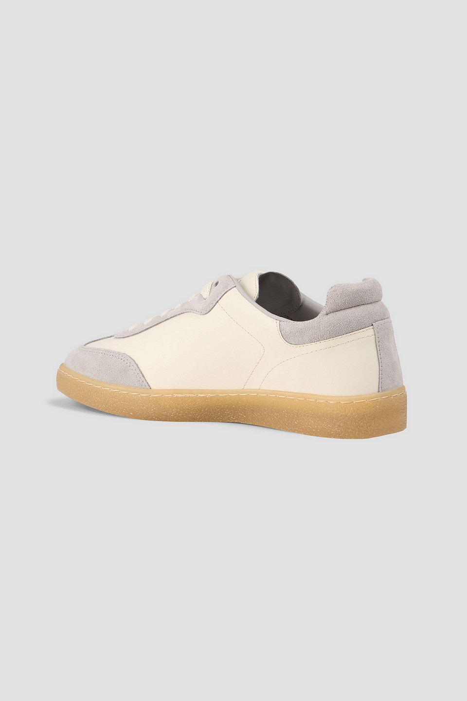Max Mara Paco Leather And Suede Sneakers In White