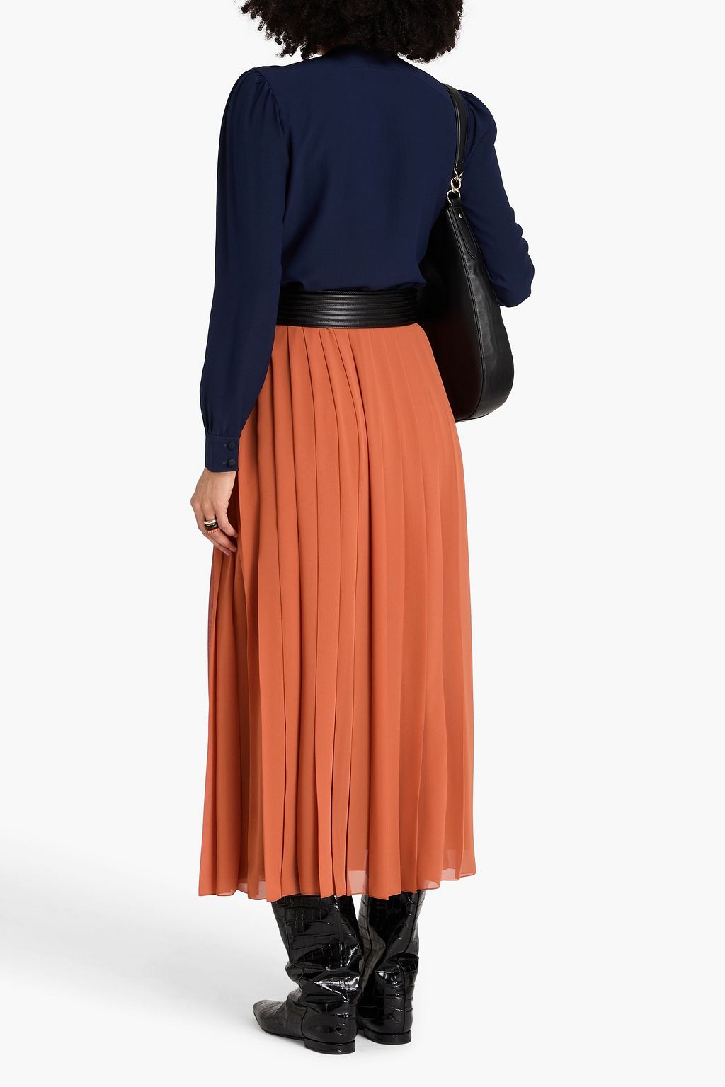 ETRO Embroidered silk-crepe blouse