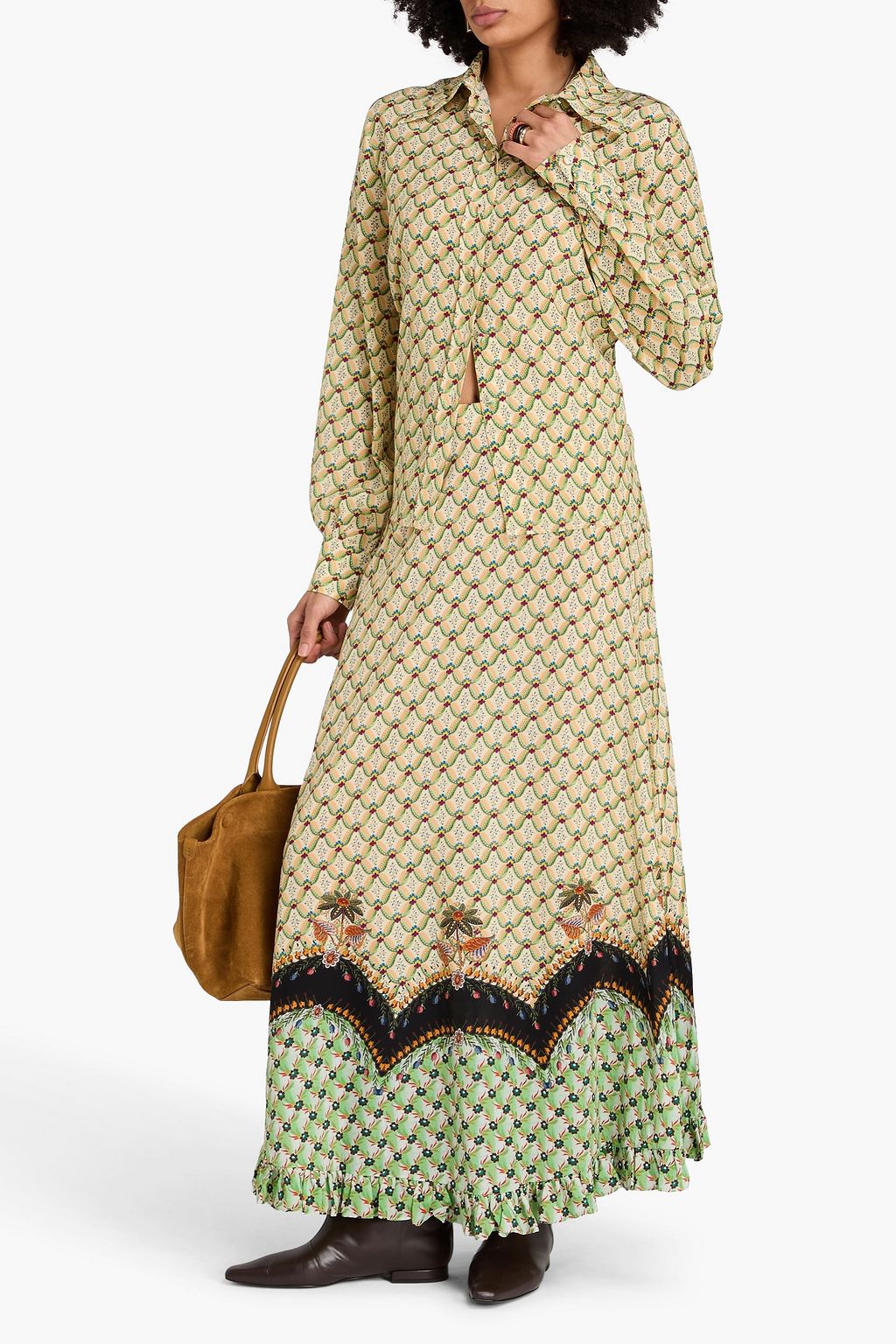 ETRO Printed silk crepe de chine shirt