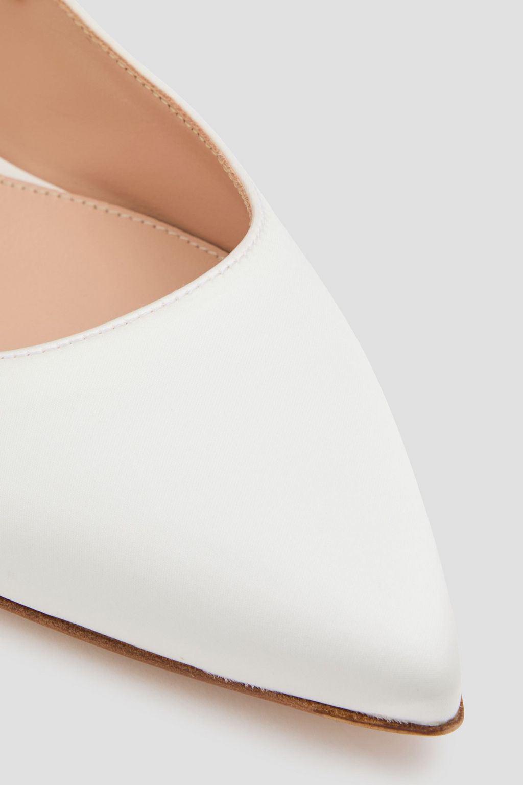 GIANVITO ROSSI Crystal-embellished satin Mary Jane flats