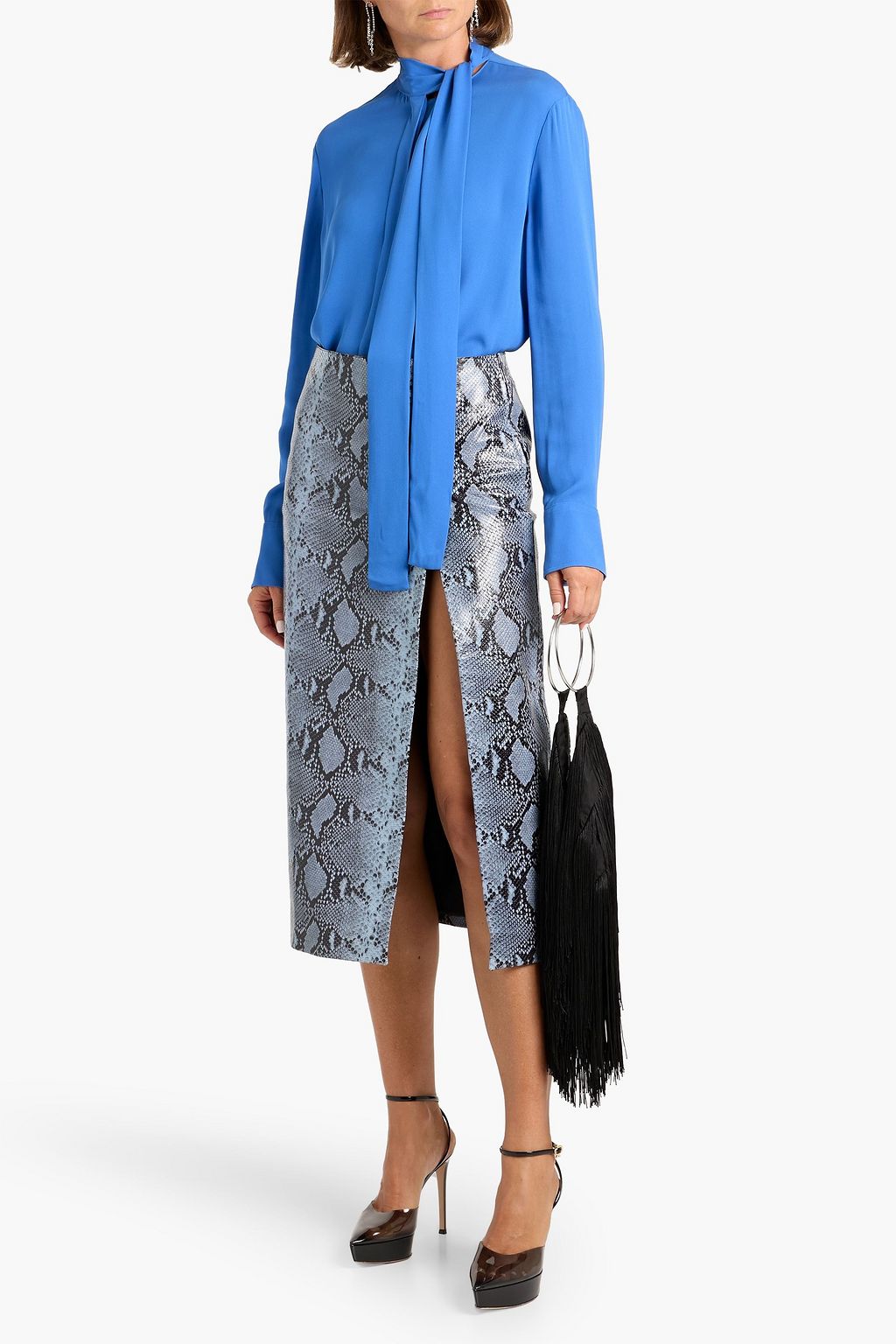 VALENTINO GARAVANI Pussy-bow silk-georgette shirt