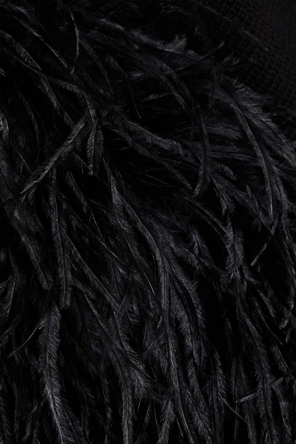 VALENTINO GARAVANI Feather-embellished wool poncho