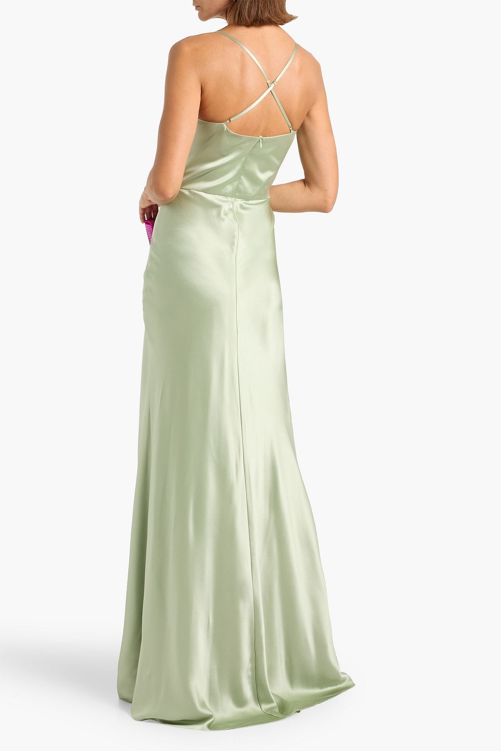 MICHELLE MASON Twisted cutout silk-satin gown