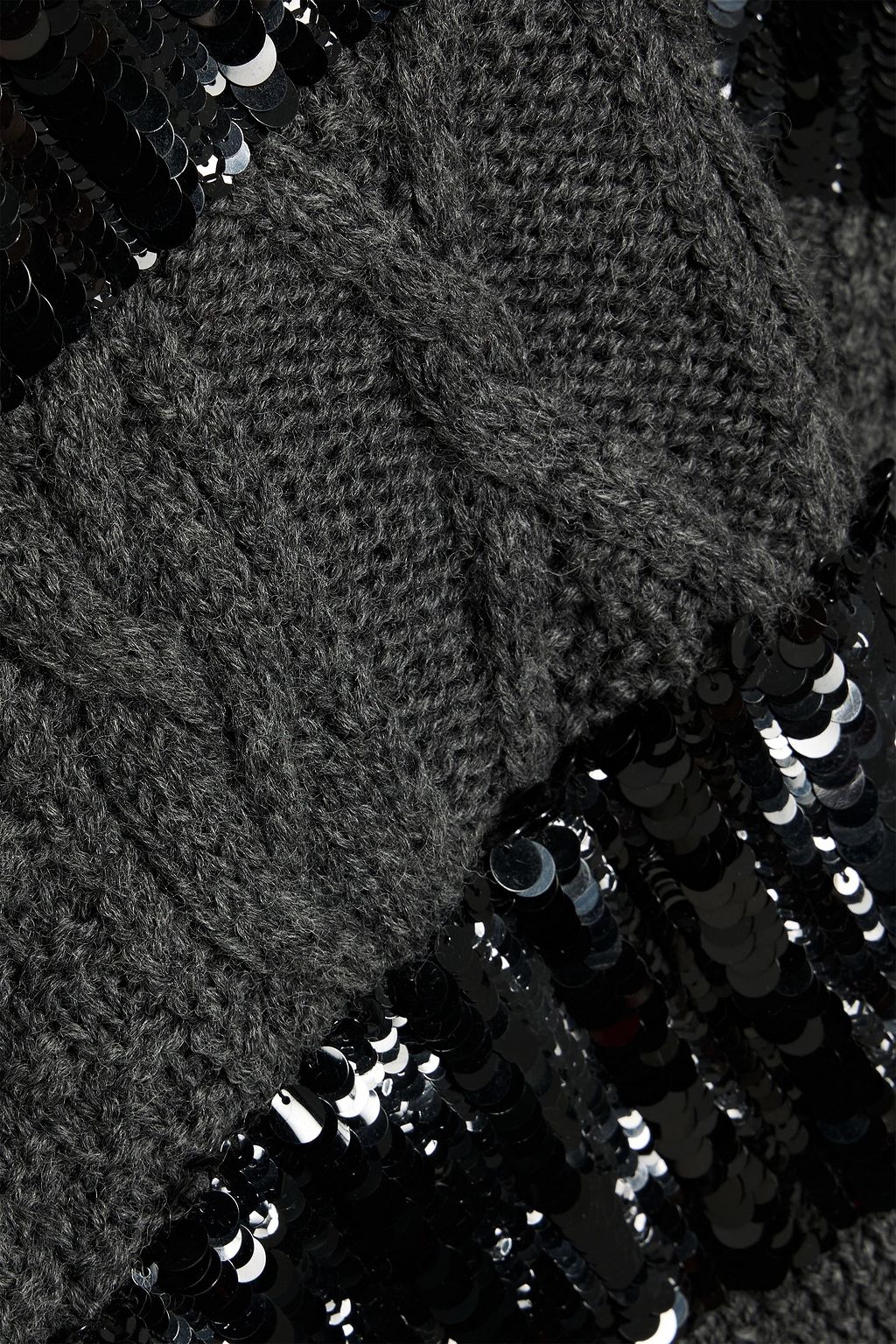 VALENTINO GARAVANI Sequin-embellished cable-knit wool sweater