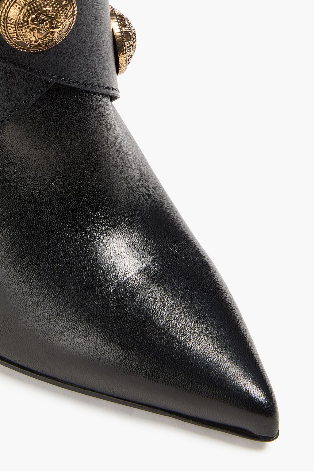 BALMAIN Alma embellished leather over-the-knee boots