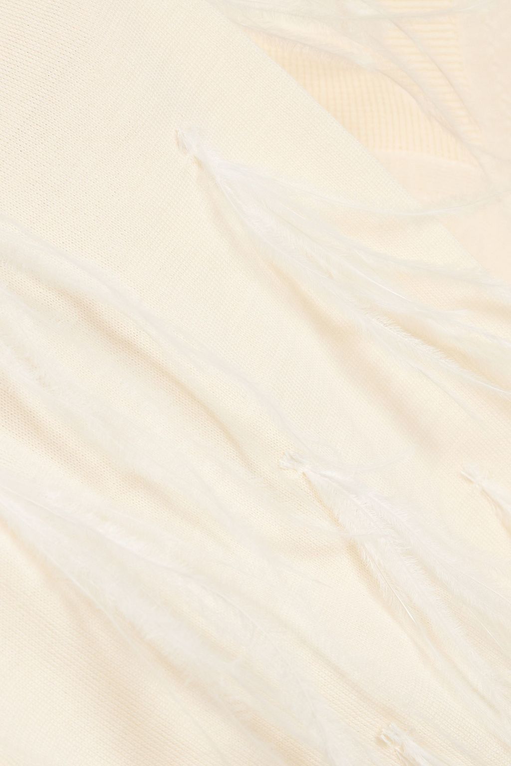 VALENTINO GARAVANI Feather-trimmed wool sweater