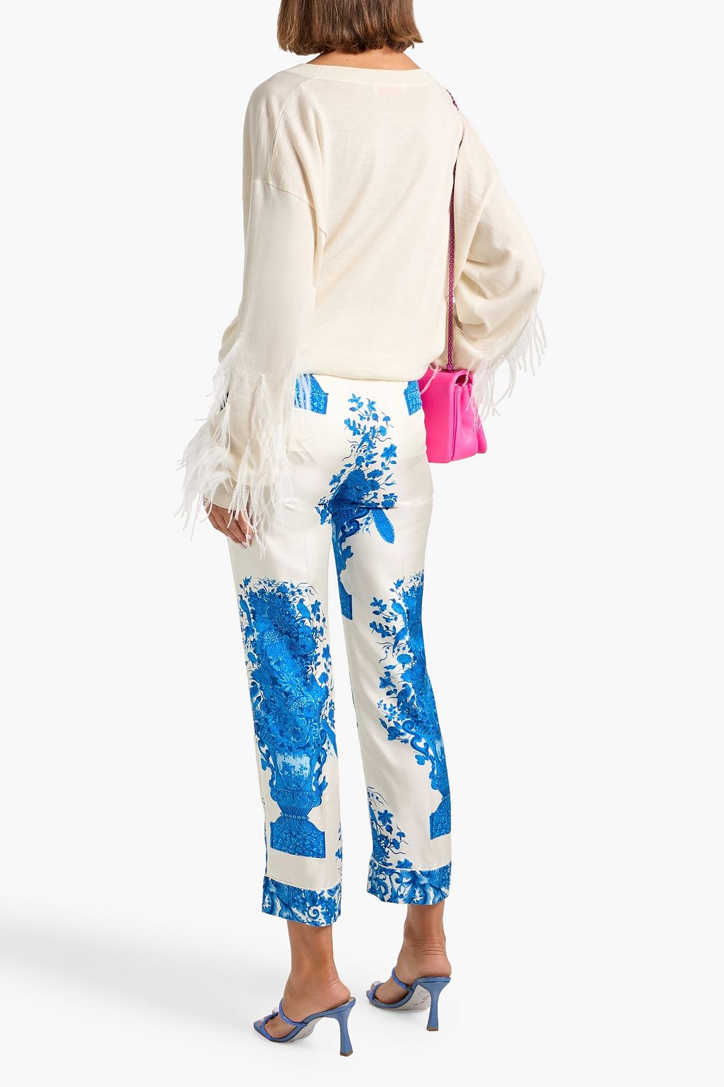 VALENTINO GARAVANI Feather-trimmed wool sweater