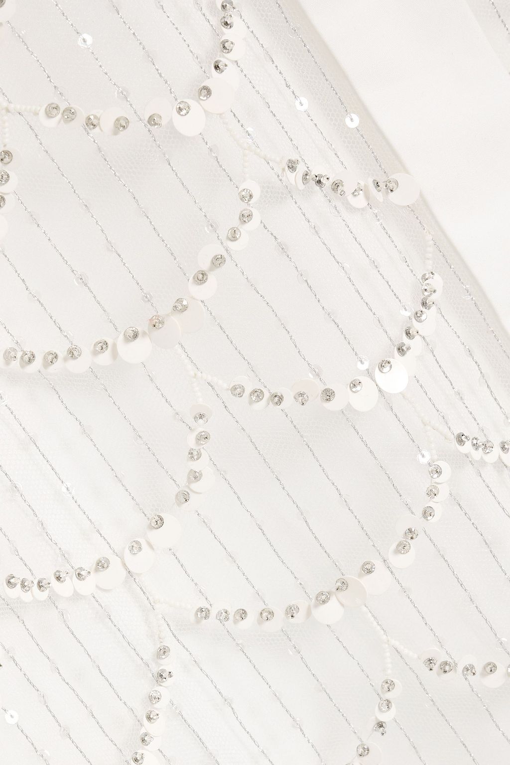 VALENTINO GARAVANI Poplin-paneled embellished tulle shirt