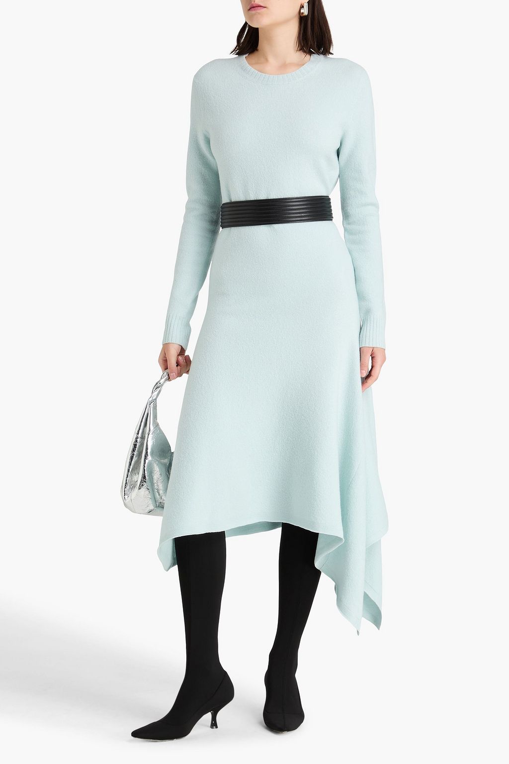 JIL SANDER Asymmetric brushed wool dress