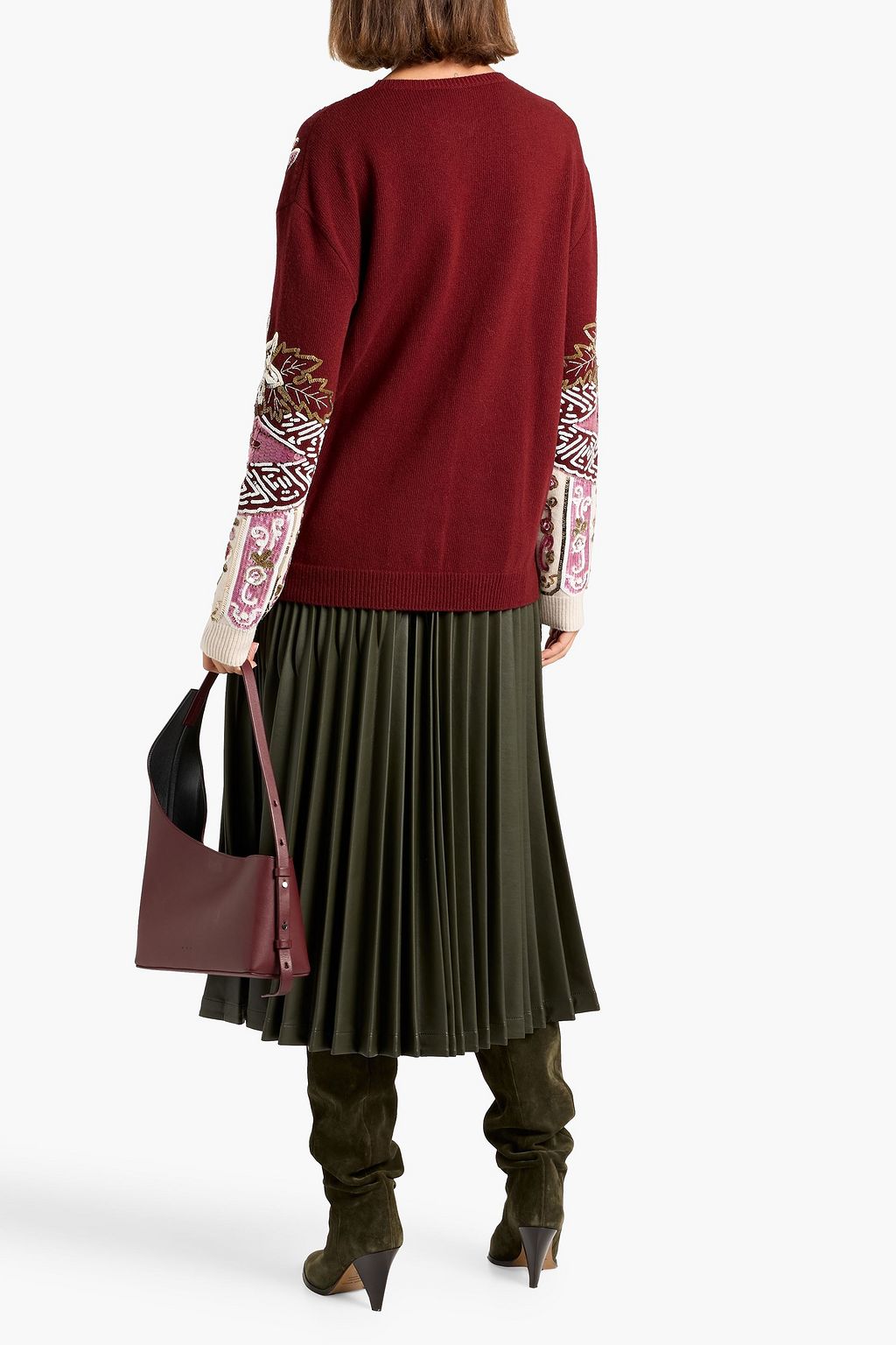 VALENTINO GARAVANI Embellished wool and cashmere-blend sweater