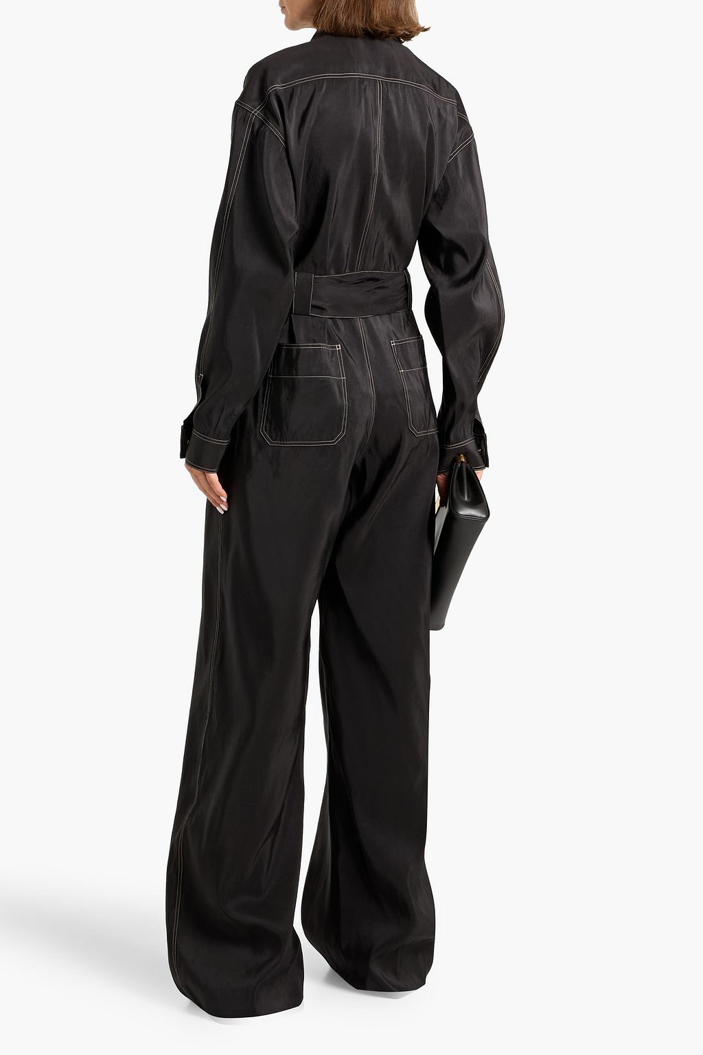 VALENTINO GARAVANI Belted printed silk jumpsuit