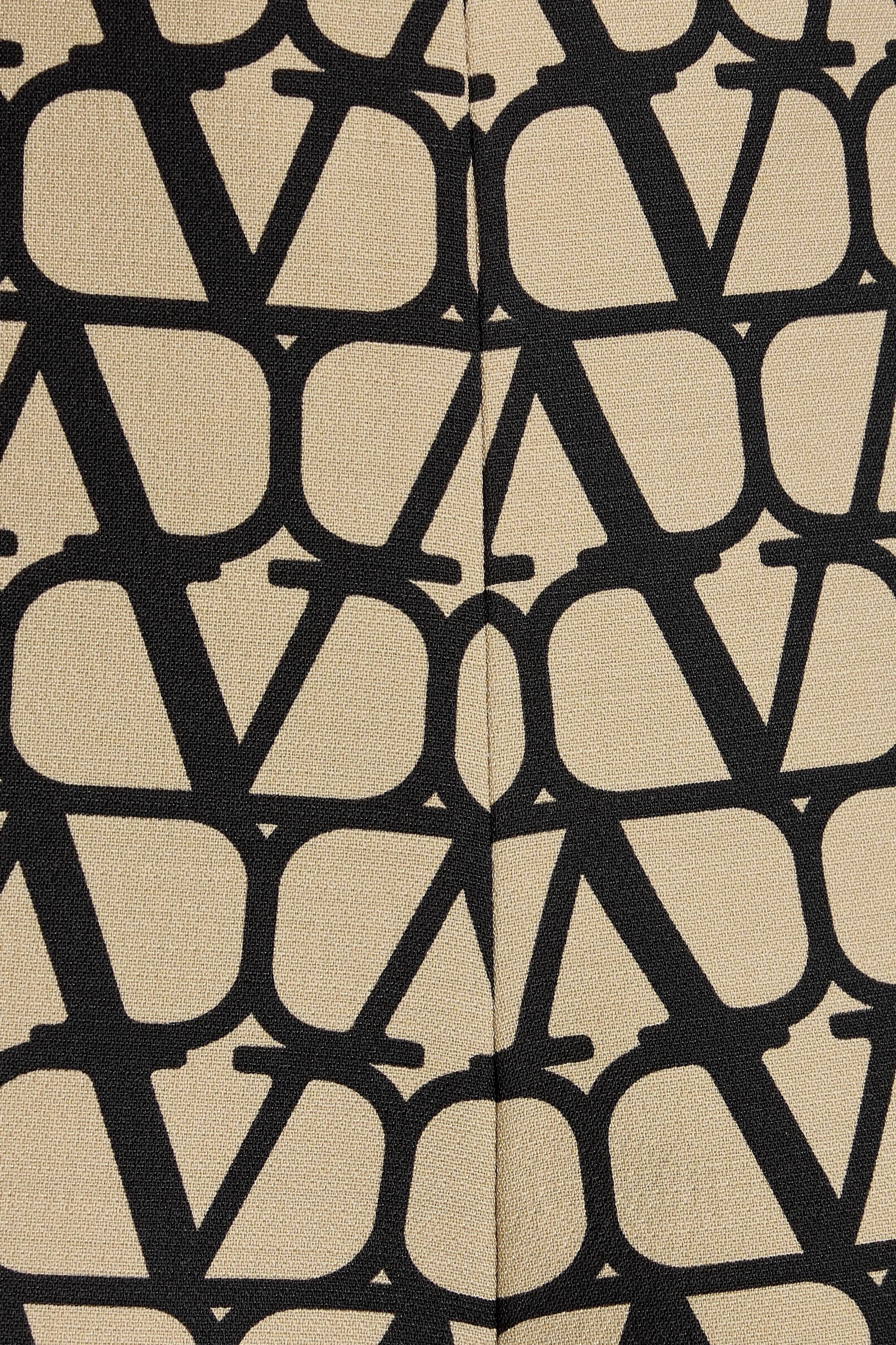 Valentino Garavani Logo-print wool and silk-blend crepe shorts