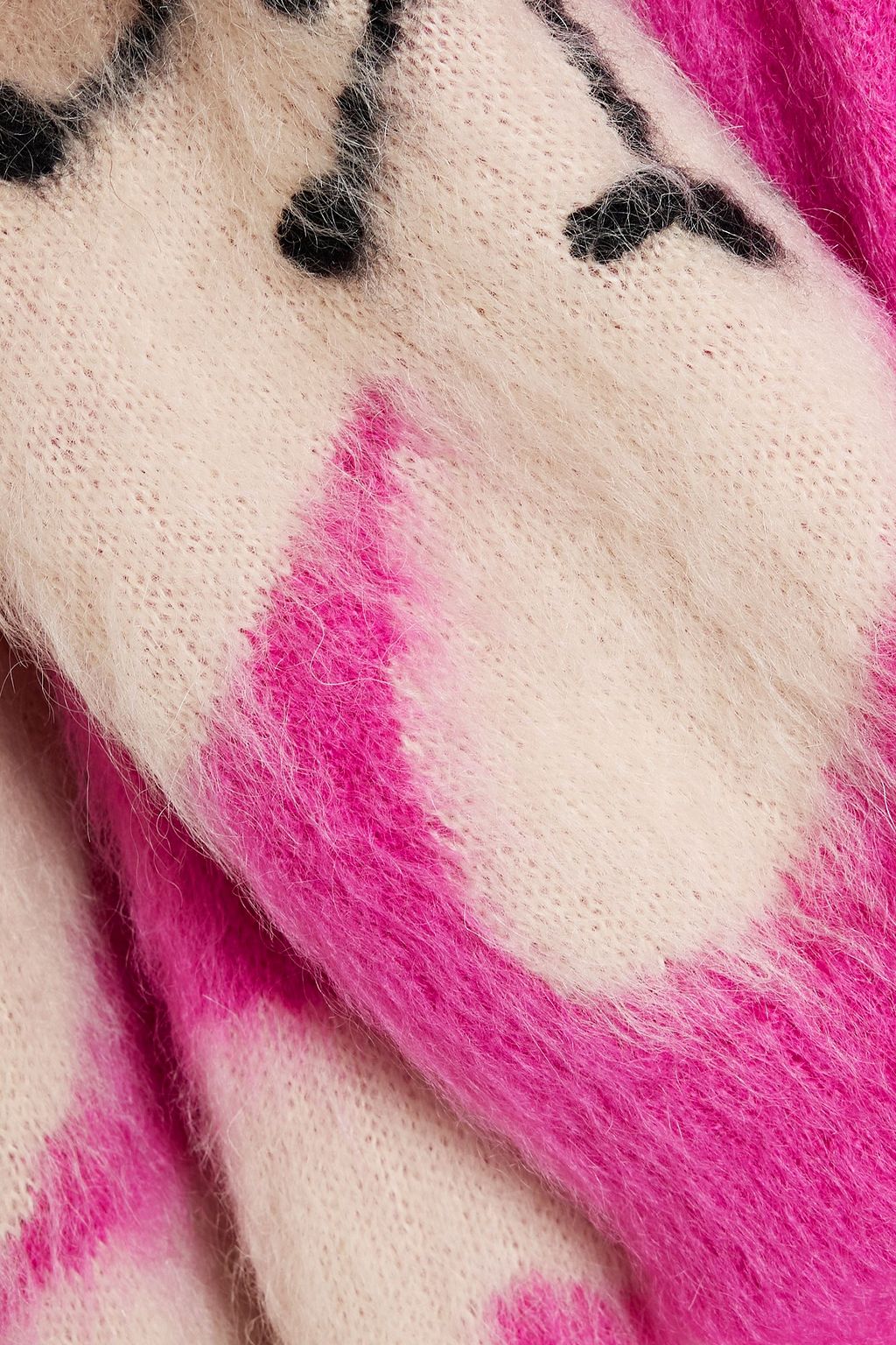 VALENTINO GARAVANI Jacquard-knit mohair-blend hooded coat