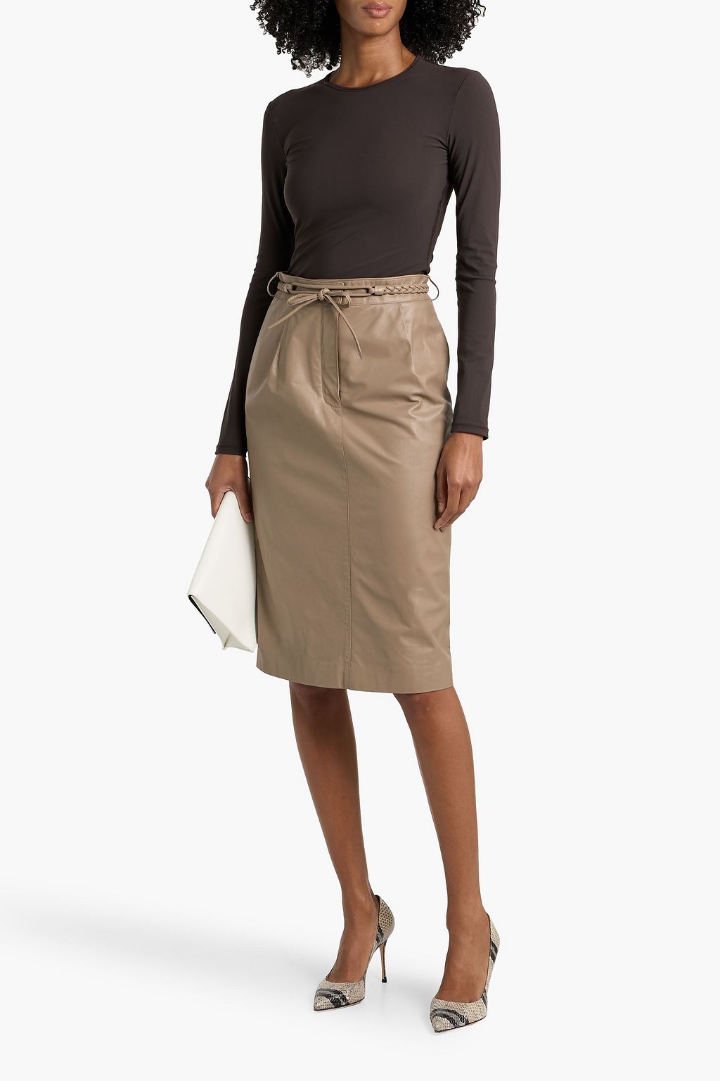 VALENTINO GARAVANI Leather pencil skirt