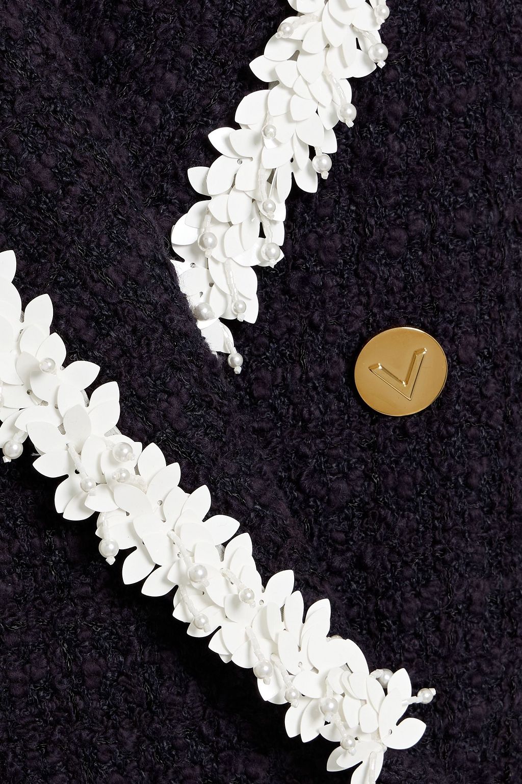 VALENTINO GARAVANI Double-breasted embellished tweed blazer