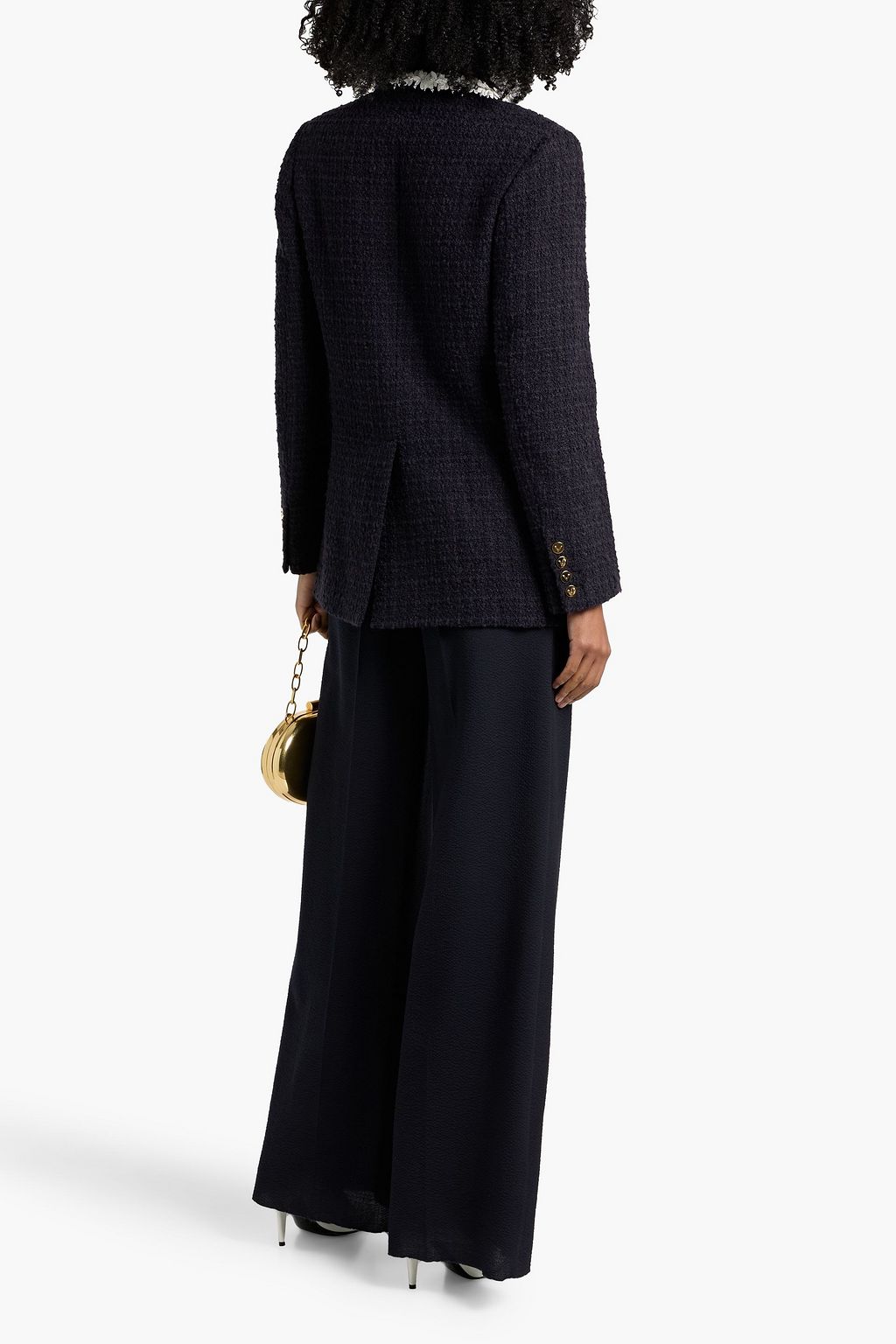 VALENTINO GARAVANI Double-breasted embellished tweed blazer