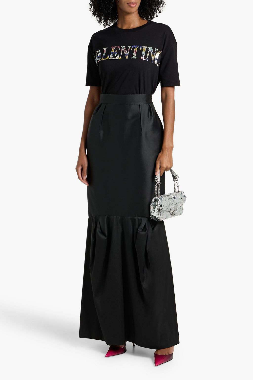 VALENTINO GARAVANI Sequin-embellished cotton-jersey T-shirt