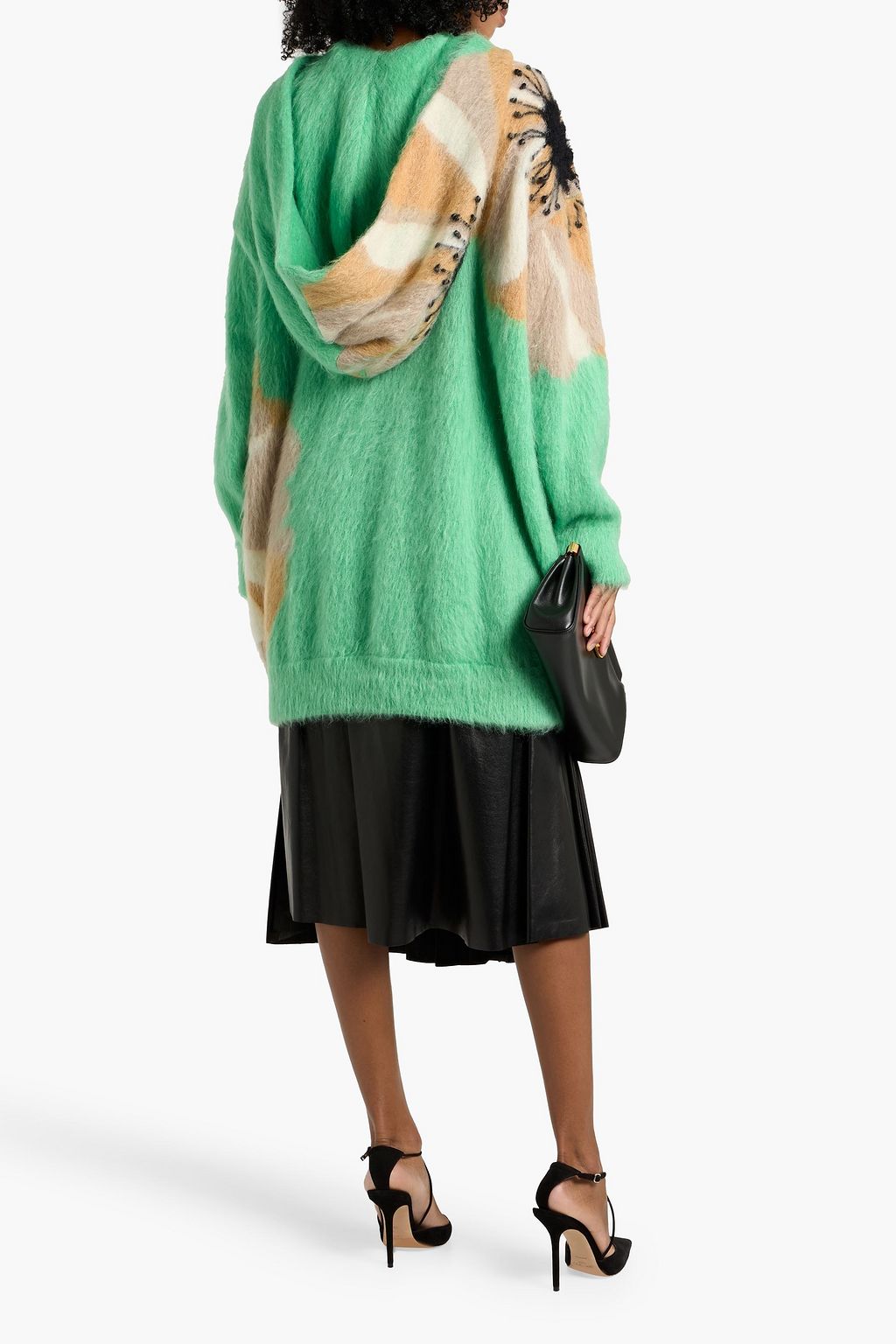 VALENTINO GARAVANI Oversized jacquard-knit mohair-blend hoodie