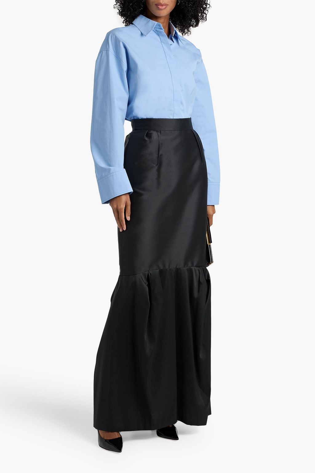 VALENTINO GARAVANI Gathered taffeta maxi skirt