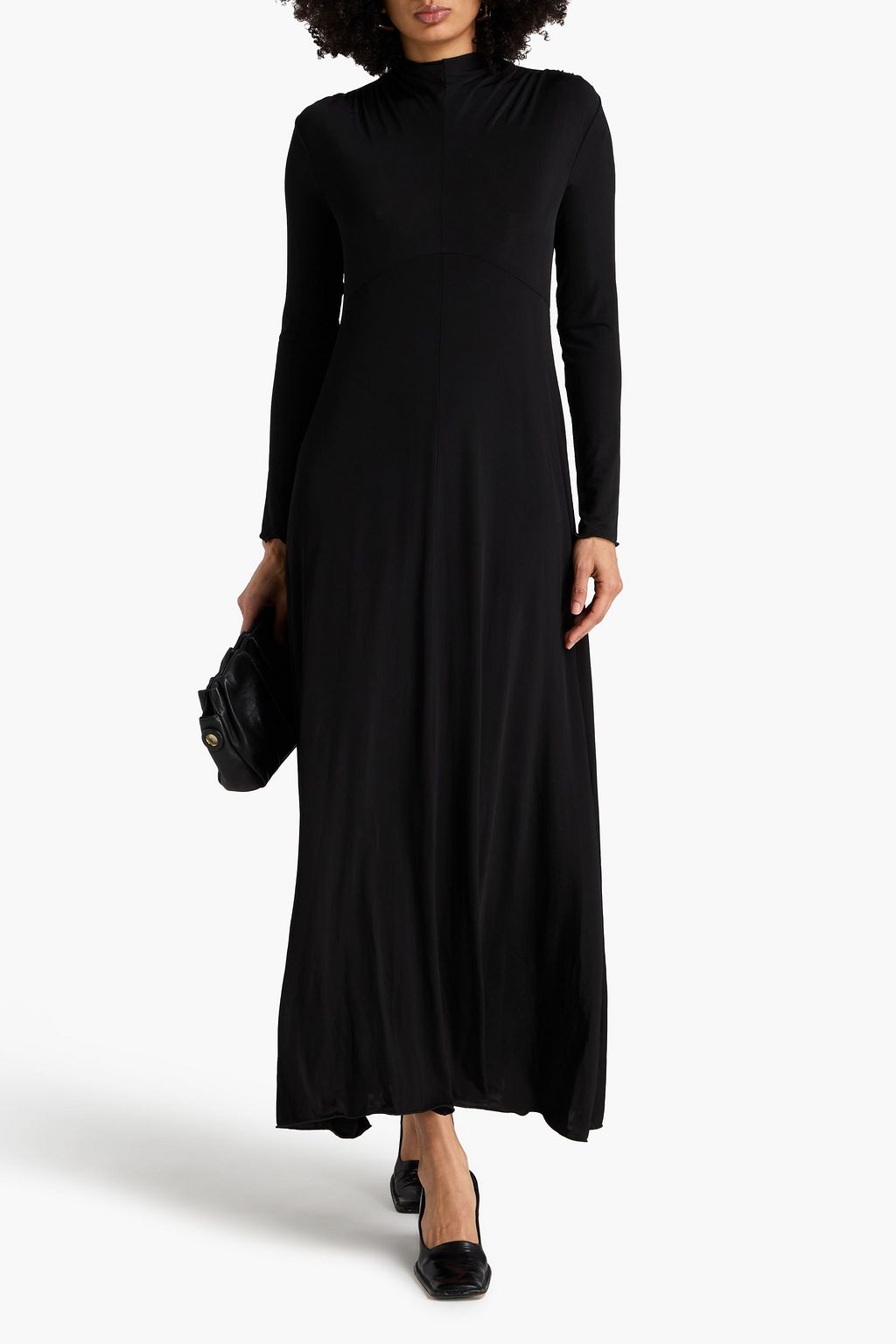 JIL SANDER Gathered stretch-jersey midi dress