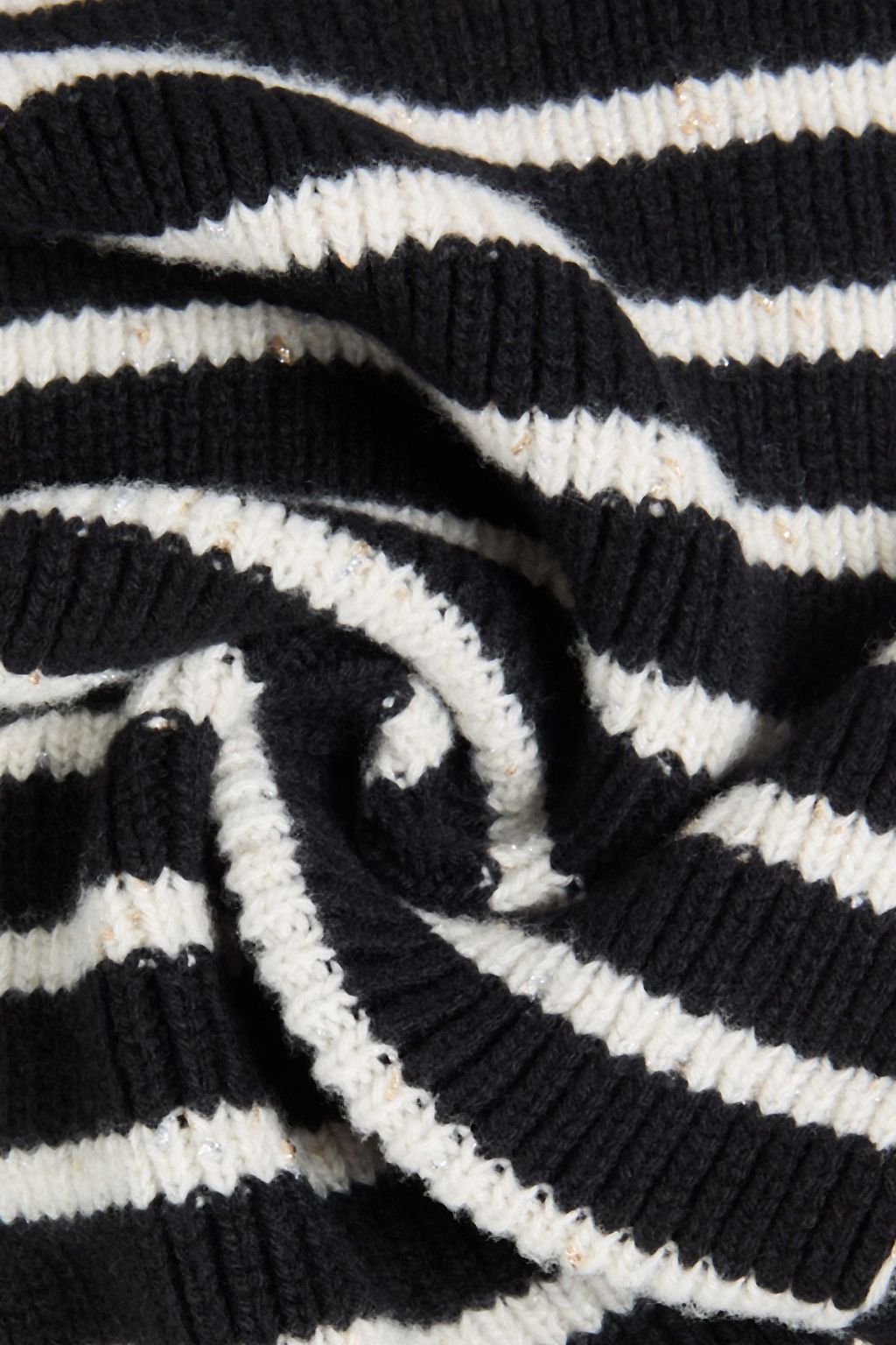 BALMAIN Striped cashmere-blend scarf