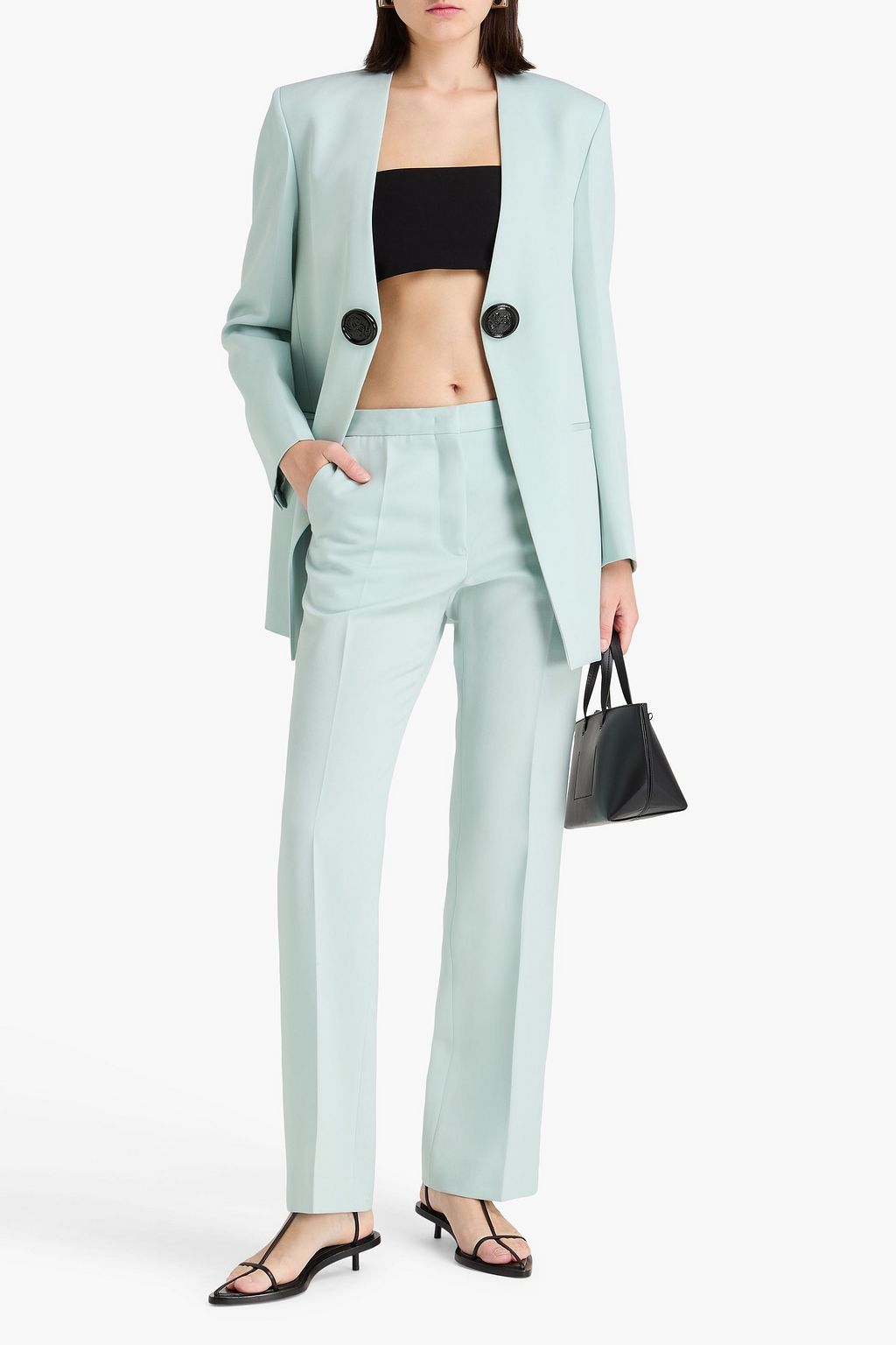 JIL SANDER Grain de poudre wool bootcut pants