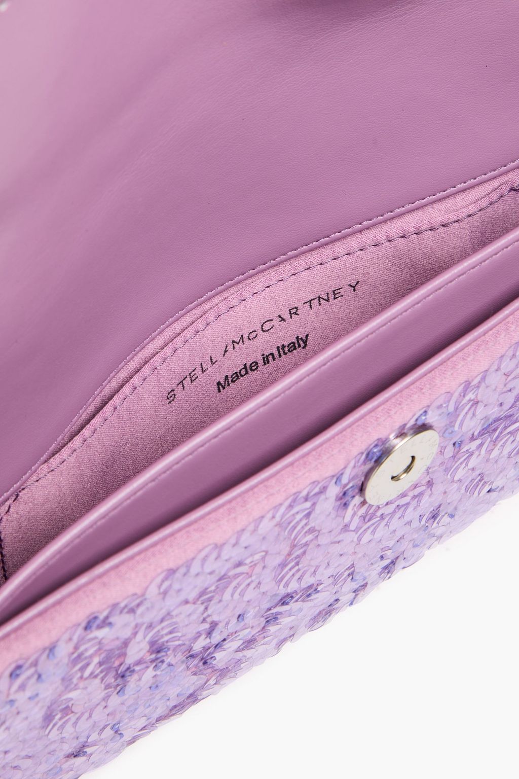 STELLA MCCARTNEY Falabella sequined satin clutch