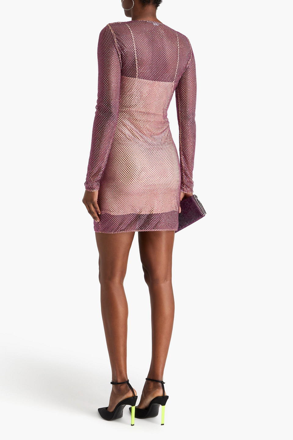  Stella Mccartney - Crystal-embellished Fishnet Mini Dress - Pink - It 34 