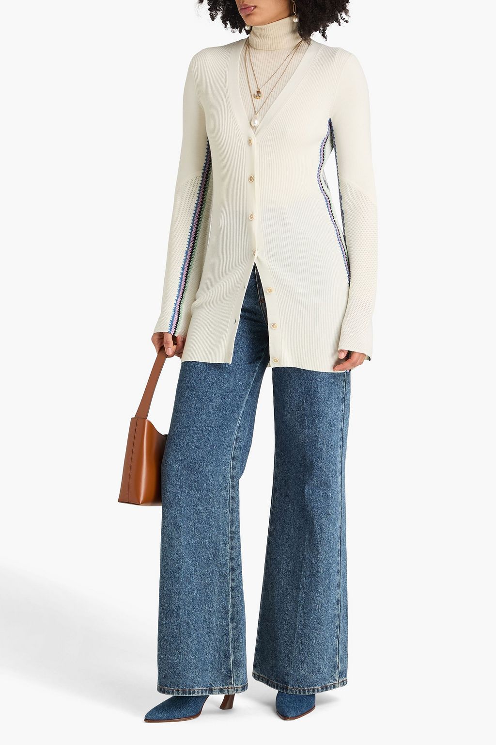 CHLOÉ Crochet-trimmed wool cardigan