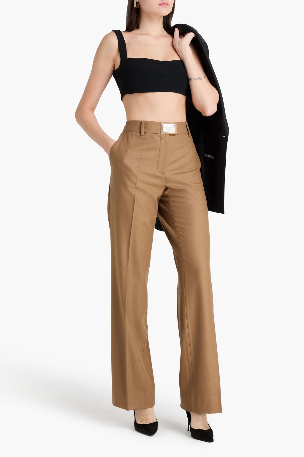 DOLCE&GABBANA Wool-flannel straight-leg pants