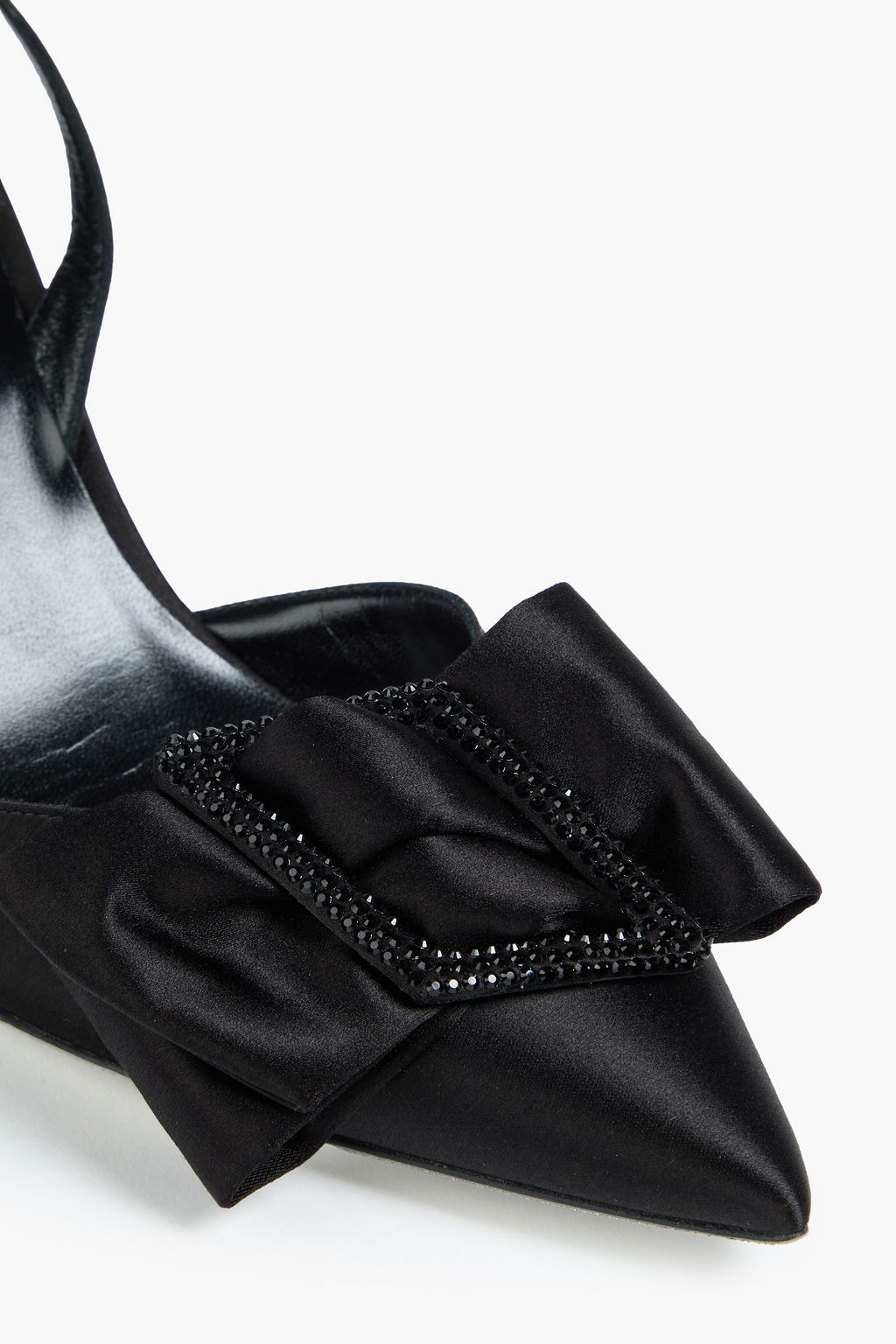 RENE' CAOVILLA حذاء بكعب عالٍ "سارة" مزوّد بحزام خلفي من الساتان مزين بشكل فراشة