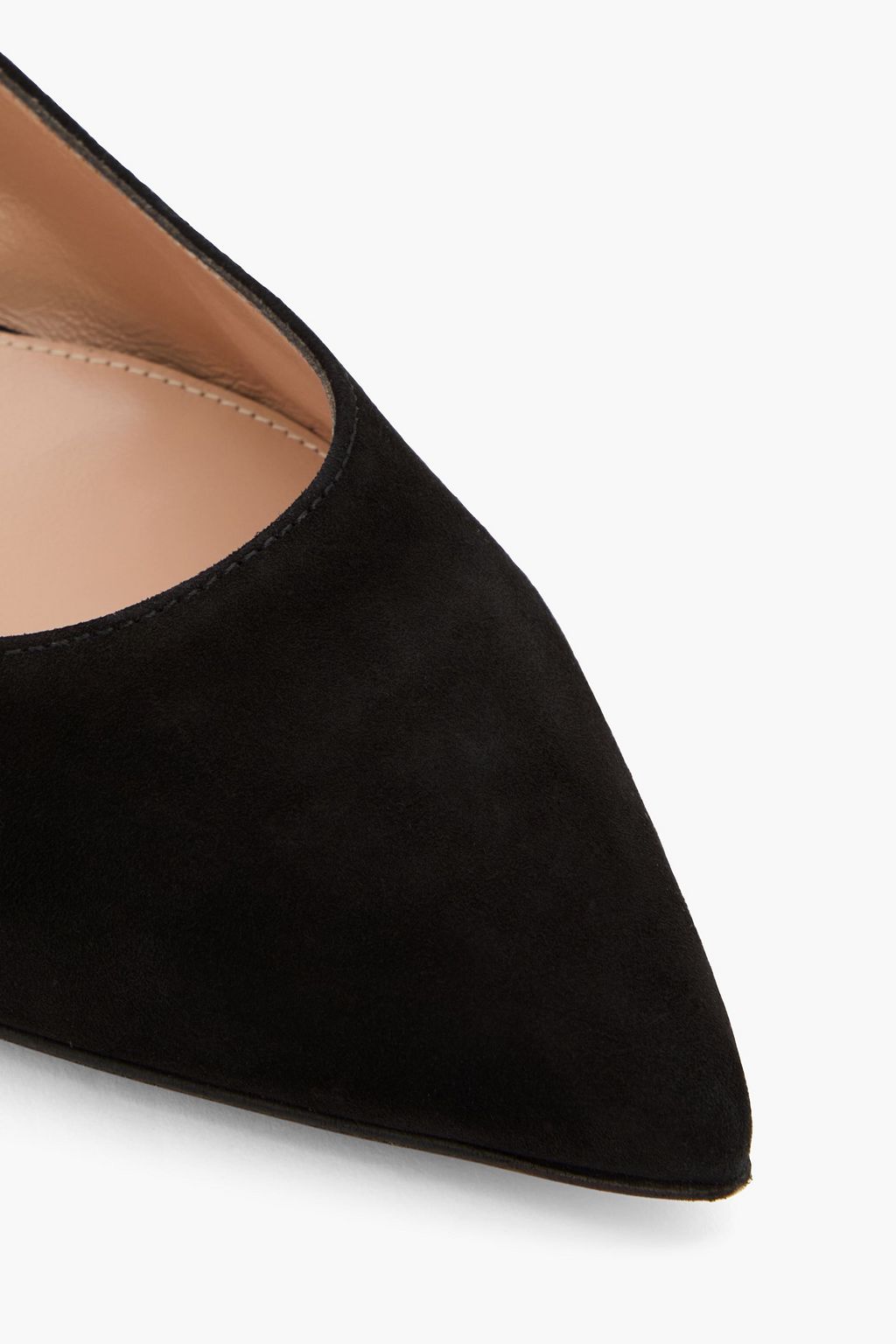 GIANVITO ROSSI Crystal-embellished suede Mary Jane flats