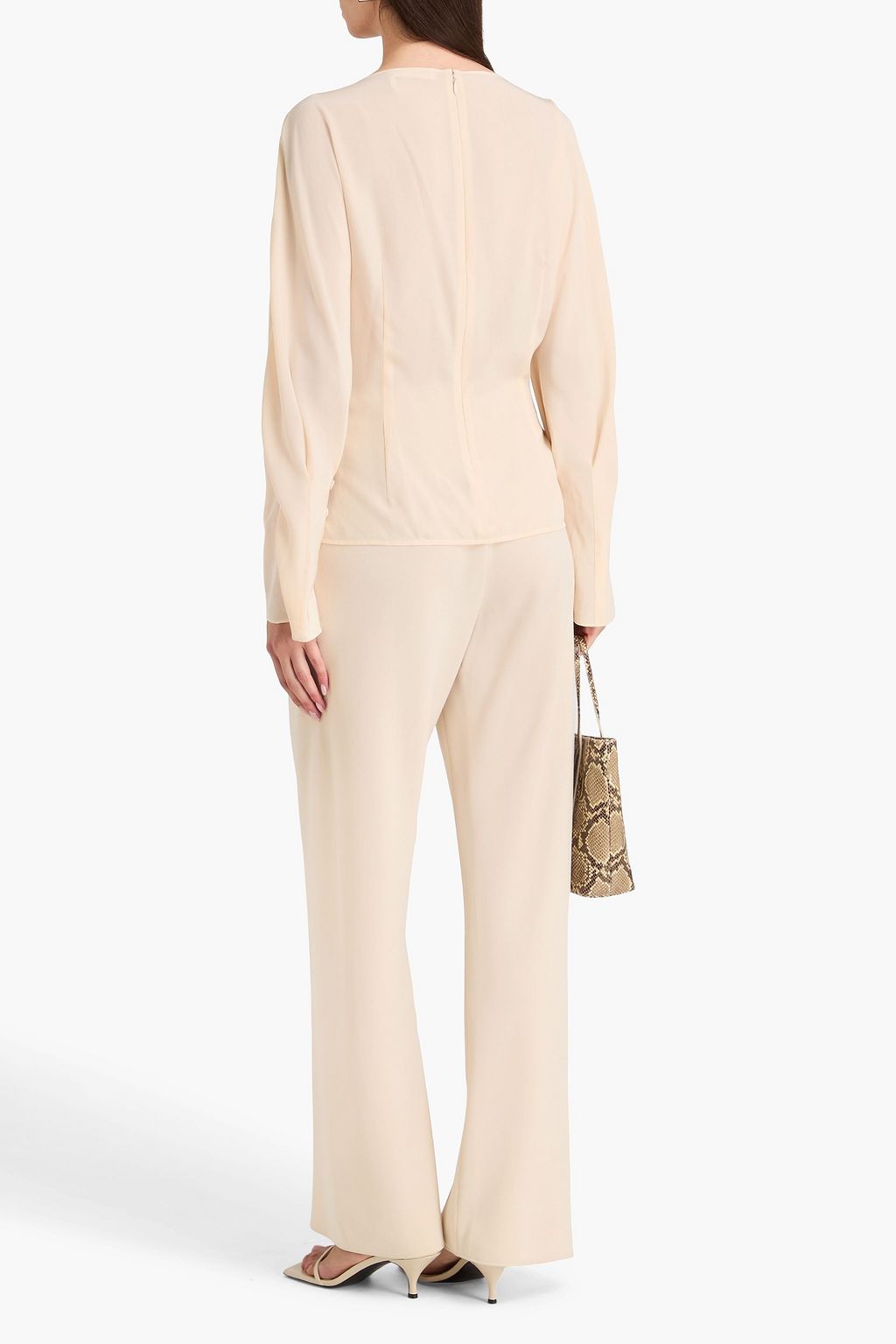 CHLOÉ Draped silk crepe de chine blouse