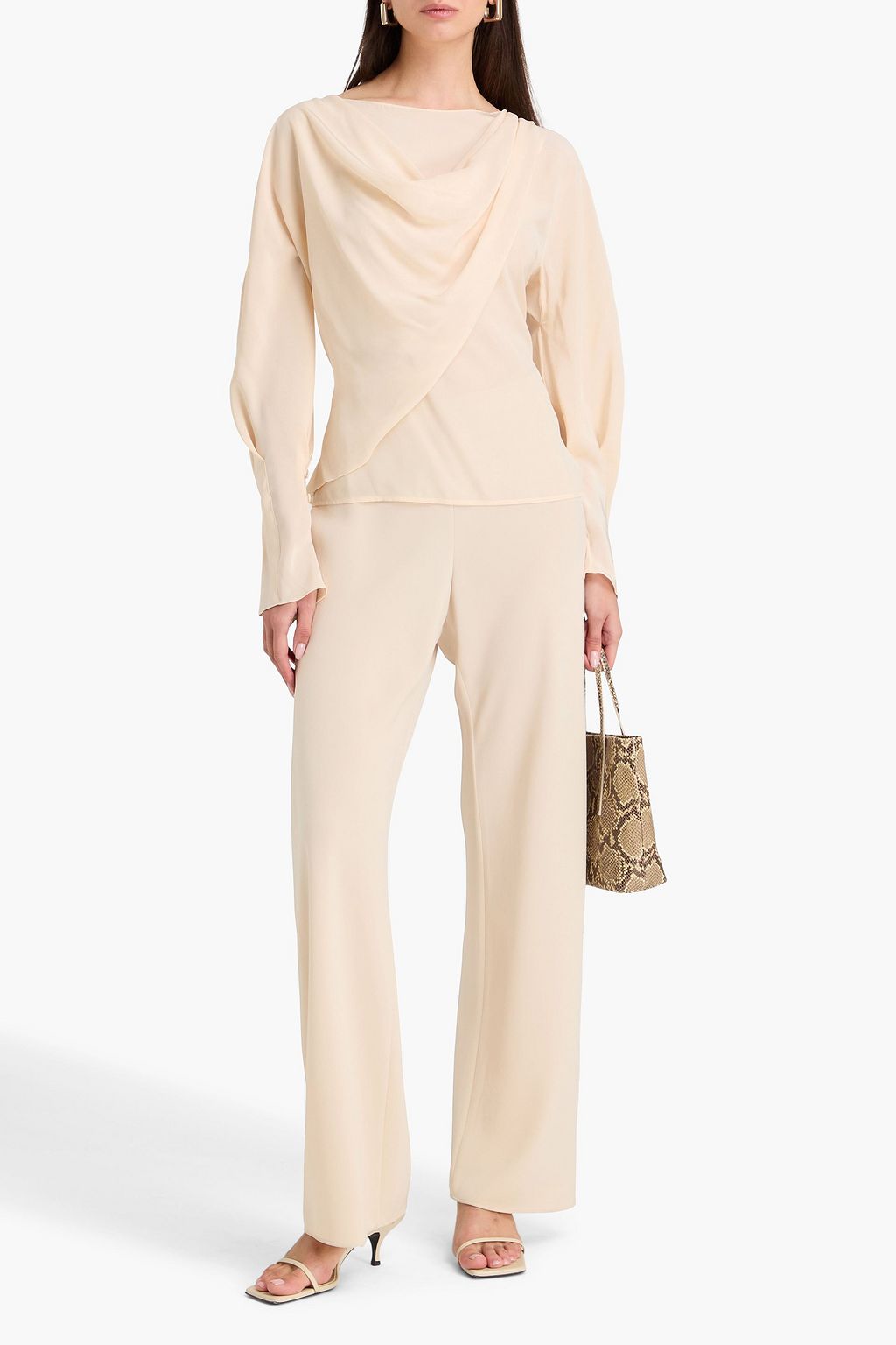 CHLOÉ Draped silk crepe de chine blouse