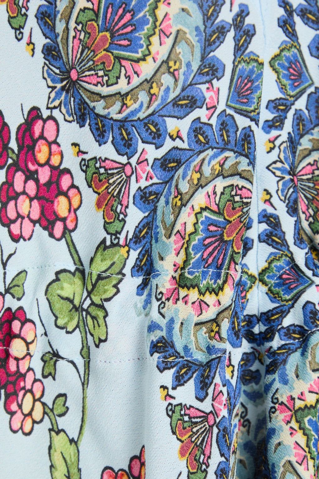 ETRO فستان طويل بياقة هالتر الدائرية من الكريب مزين بطبعات