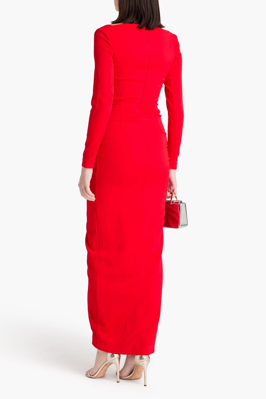ROLAND MOURET Draped cady maxi dress