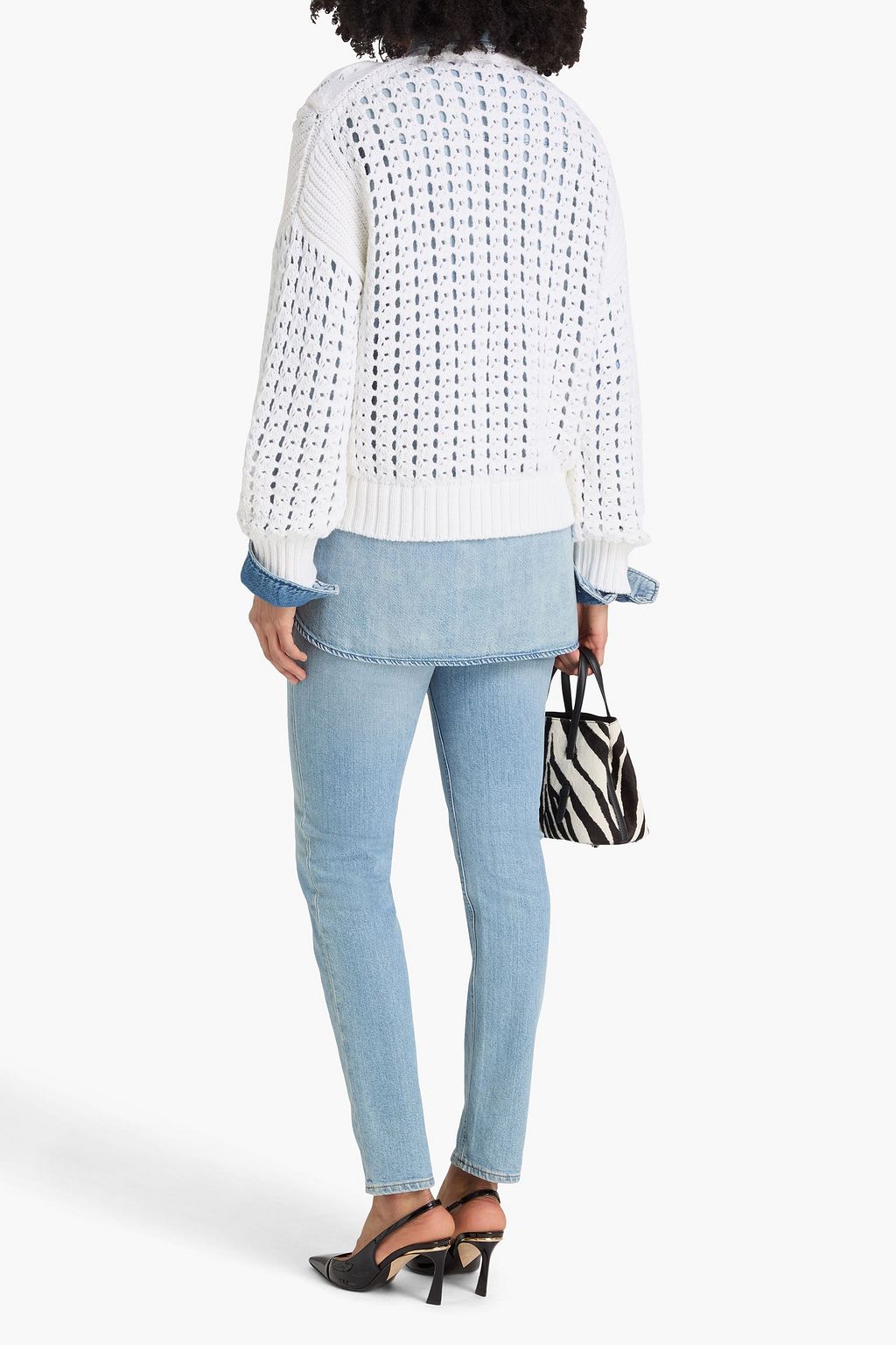 VALENTINO GARAVANI Cable-knit cotton-blend sweater