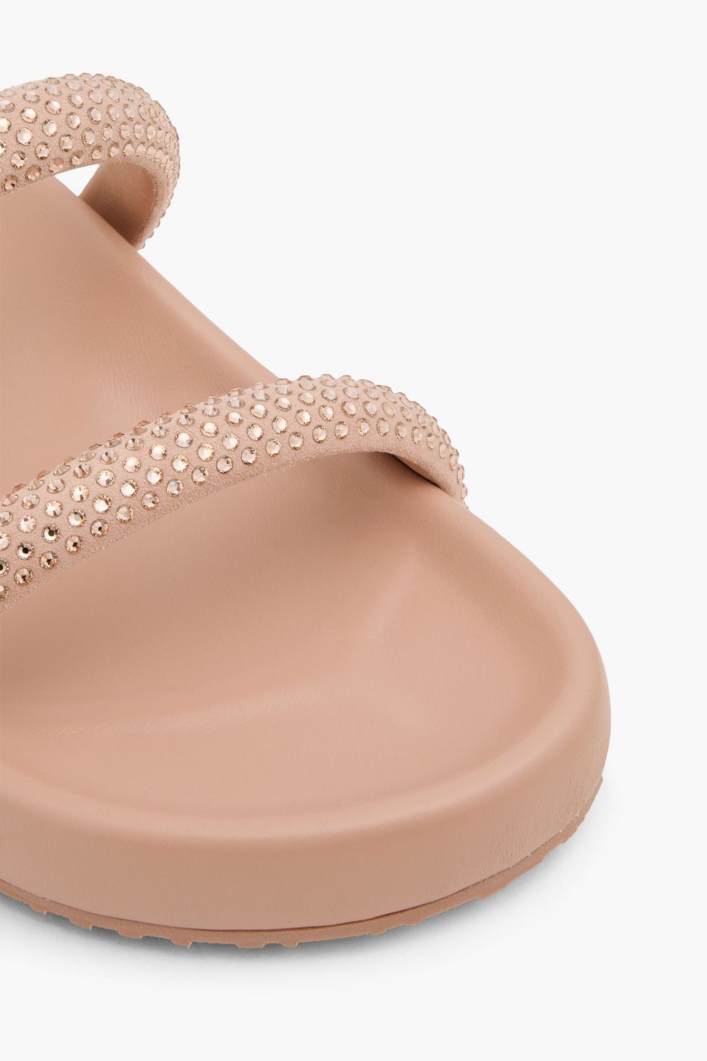 GIANVITO ROSSI Croisette crystal-embellished suede sandals