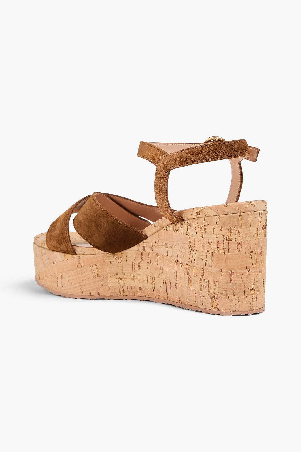 GIANVITO ROSSI صندل من الشامواه بكعب ويدج