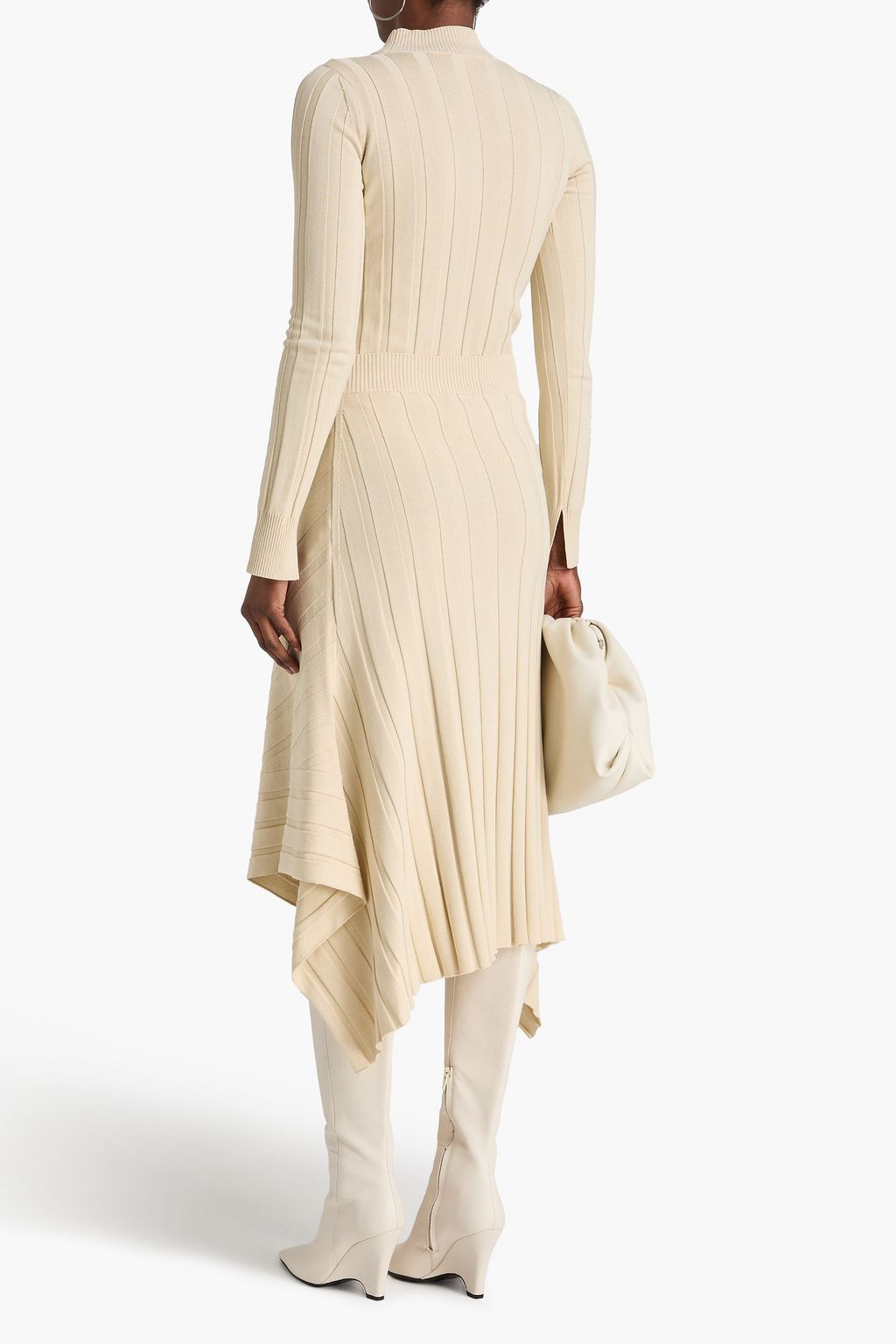 STELLA MCCARTNEY تنورة متوسطة الطول من نسيج بحبكة مضلّعة