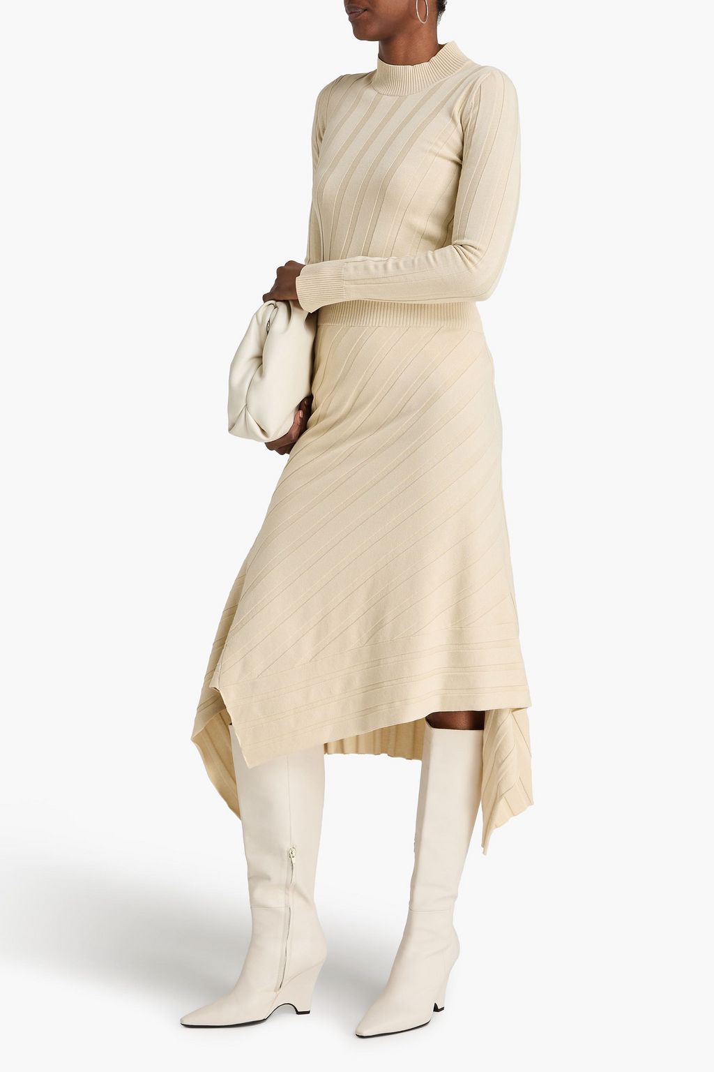 STELLA MCCARTNEY تنورة متوسطة الطول من نسيج بحبكة مضلّعة