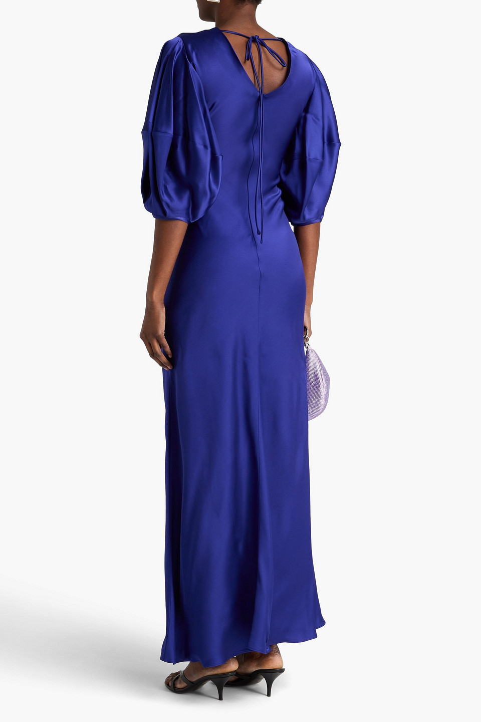 Stella Mccartney - Maxikleid Aus Satin Mit Ringdetails - Blau - It 34 