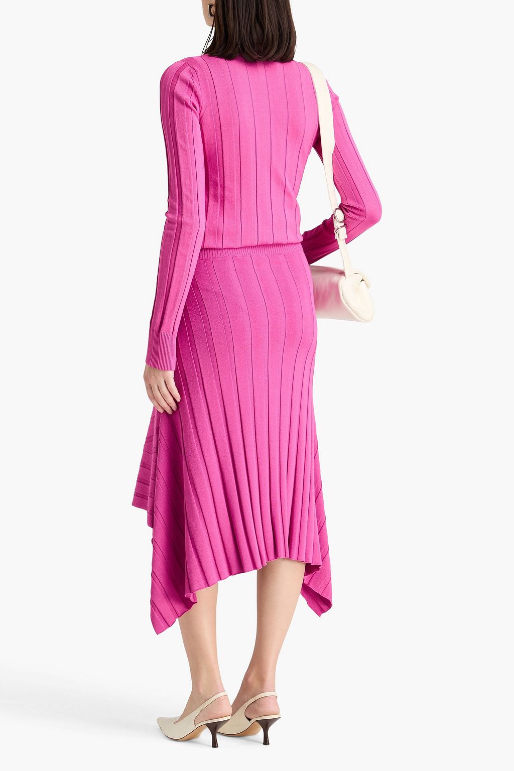 STELLA MCCARTNEY تنورة متوسطة الطول من نسيج بحبكة مضلّعة