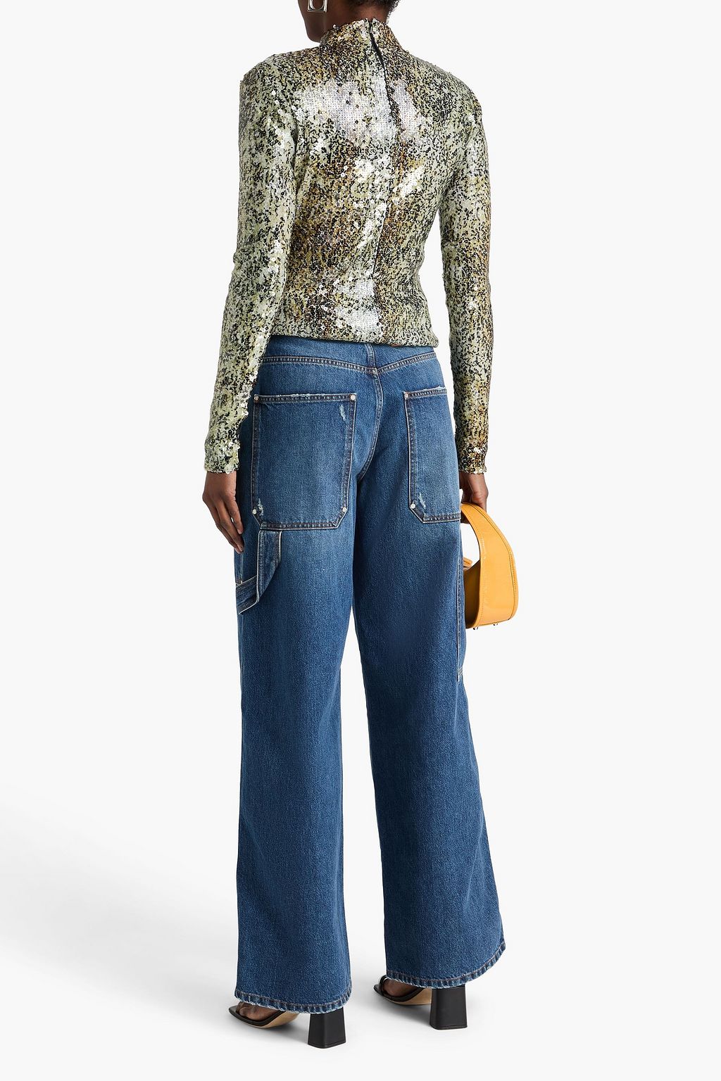 STELLA MCCARTNEY بنطال جينز كارغو بخصر عالٍ