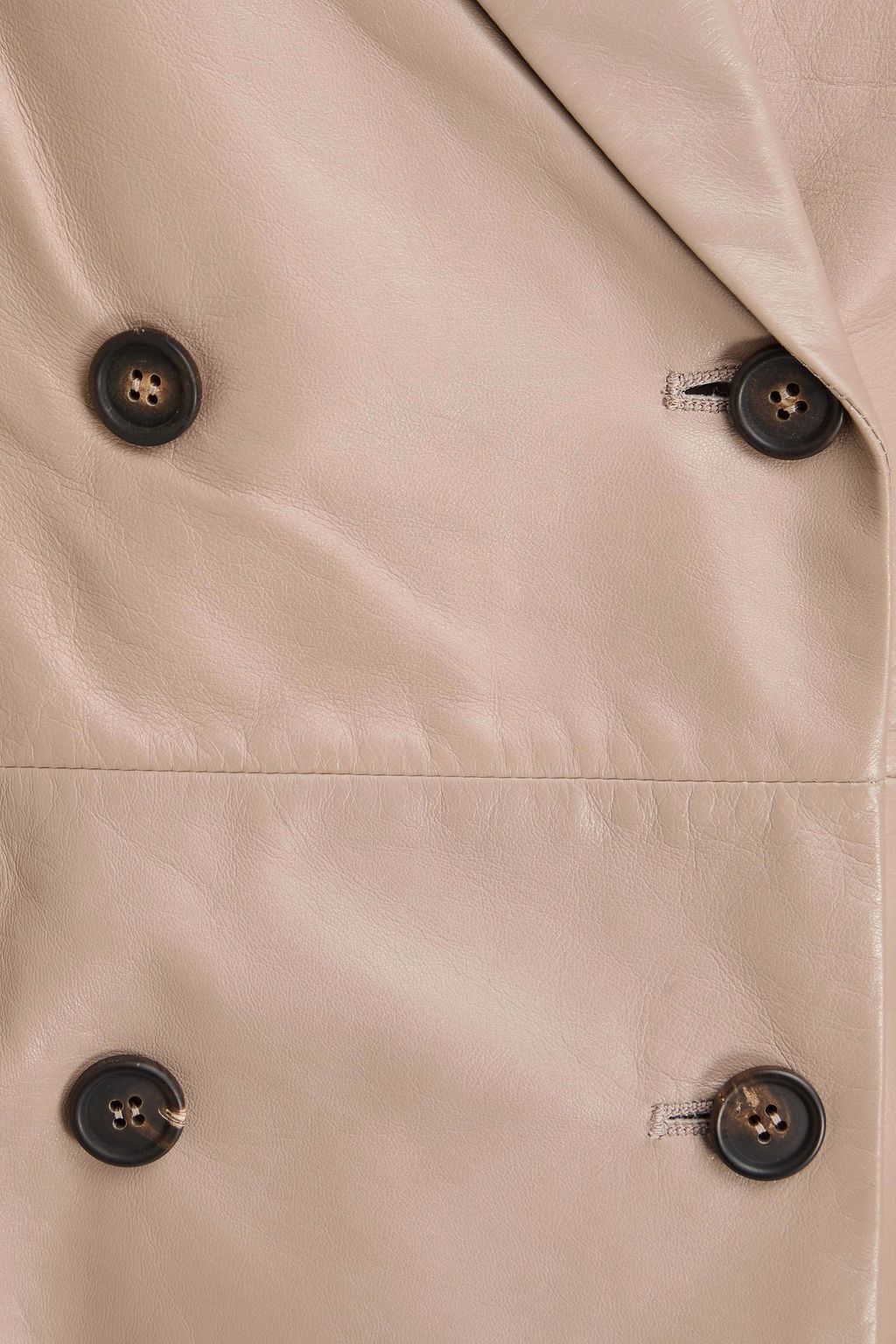 BRUNELLO CUCINELLI Double-breasted leather blazer