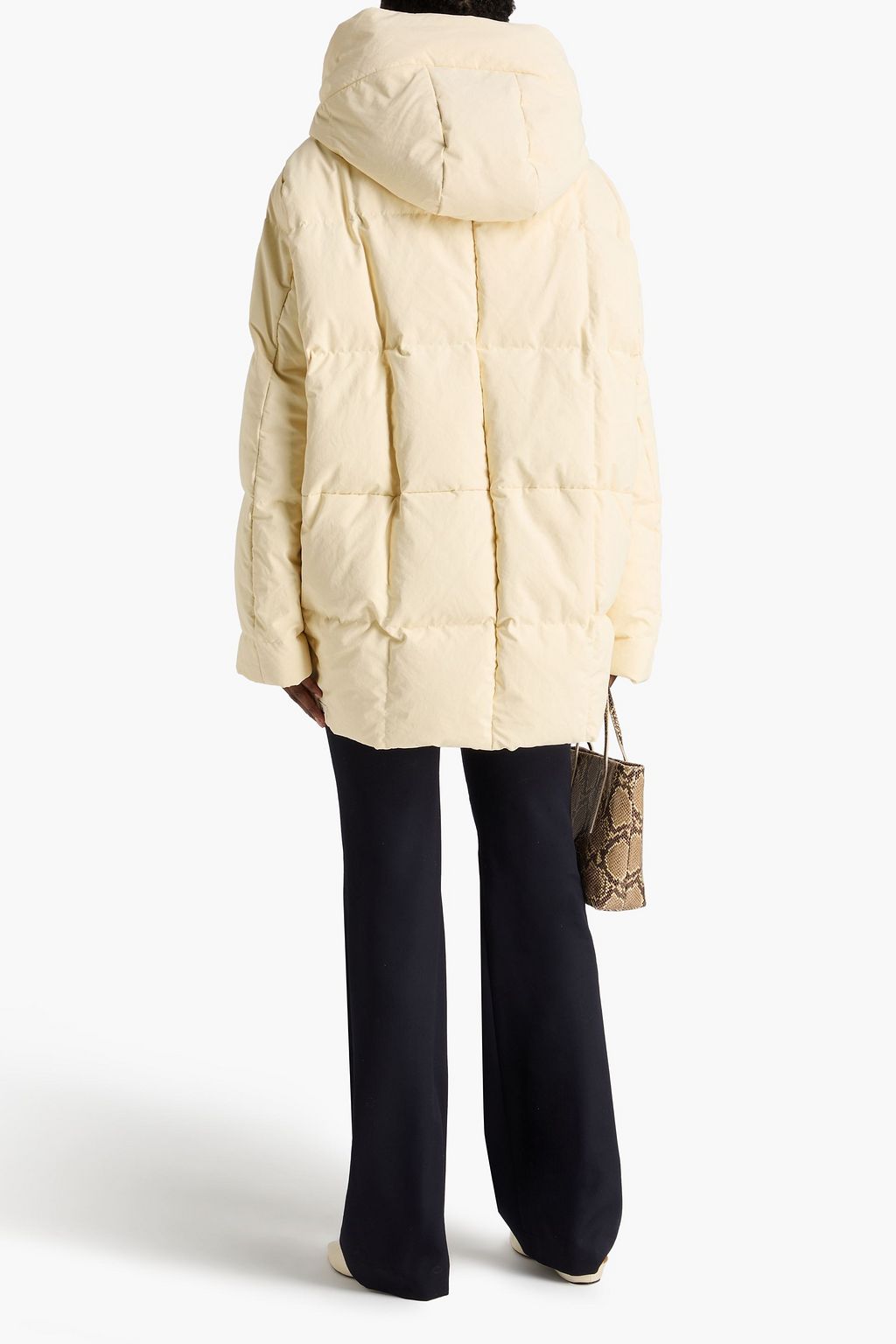JIL SANDER+ Quilted shell hooded down coat