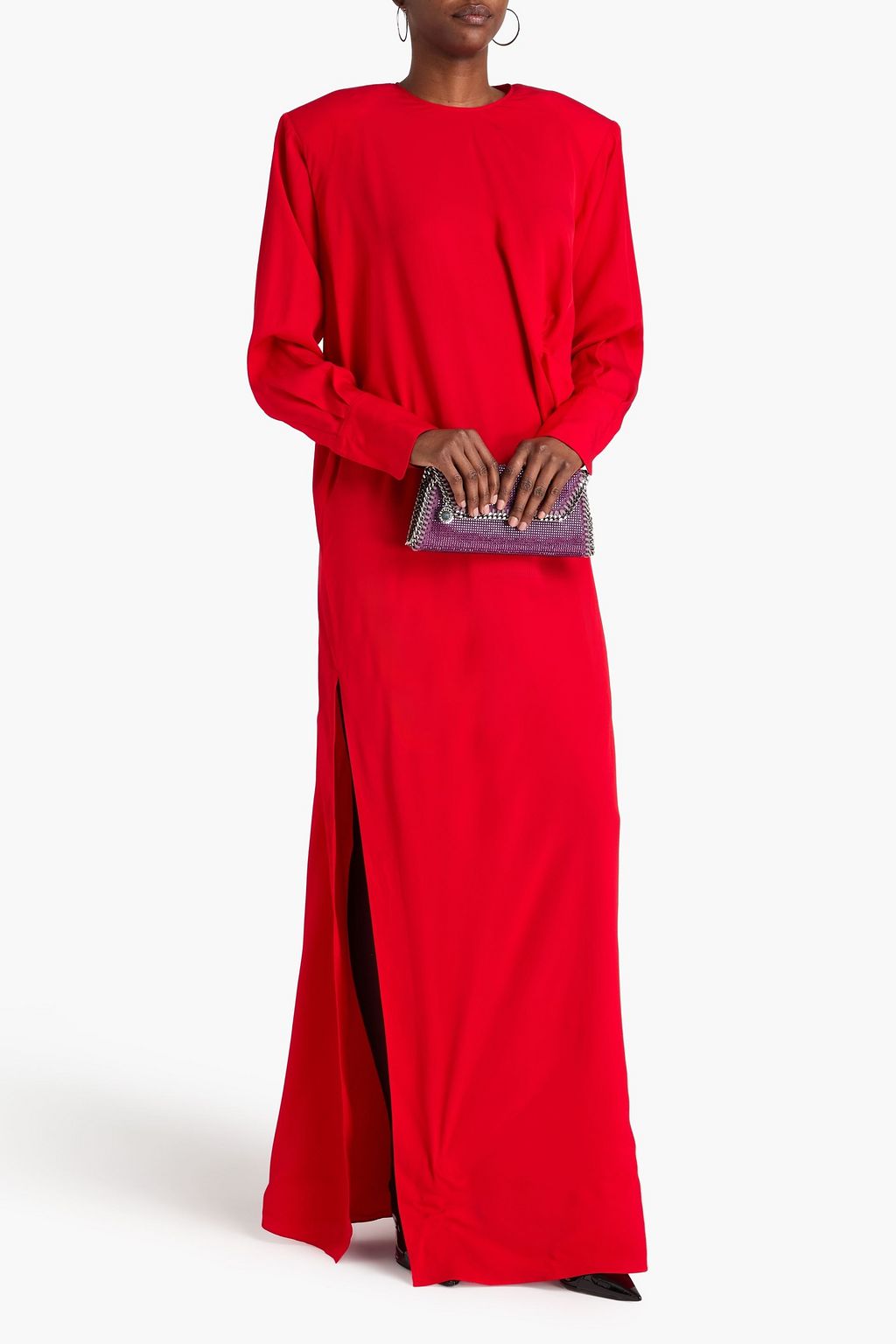 STELLA MCCARTNEY فستان طويل من الكريب بكسرات